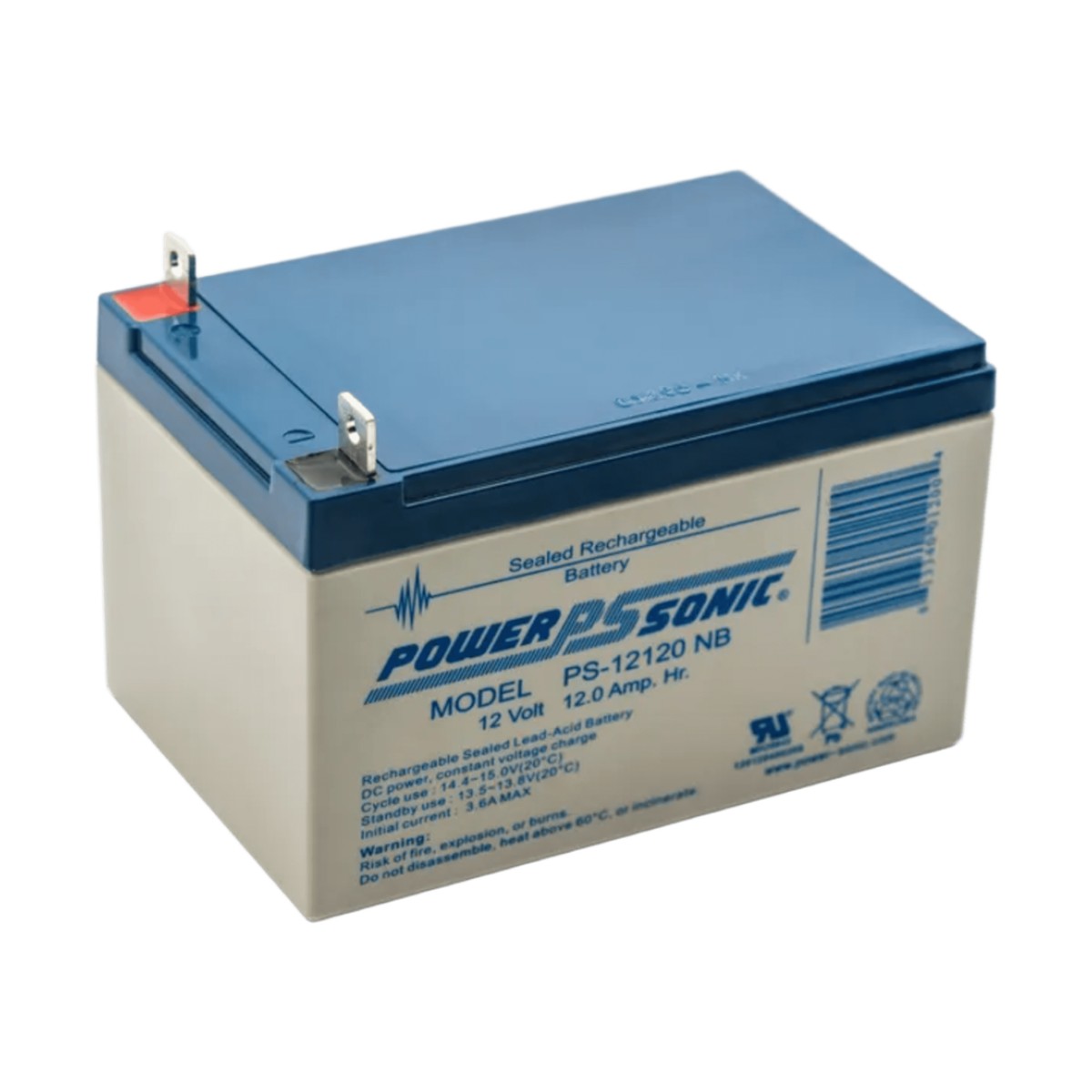 Batería 12V Recargable, 12AH, Para Respaldo, Tecnologías AGM/VRLA, 5 Años Vida Útil, Terminales tipo NB1, Reconocida UL , Sin Mantenimiento, Sin Derrames