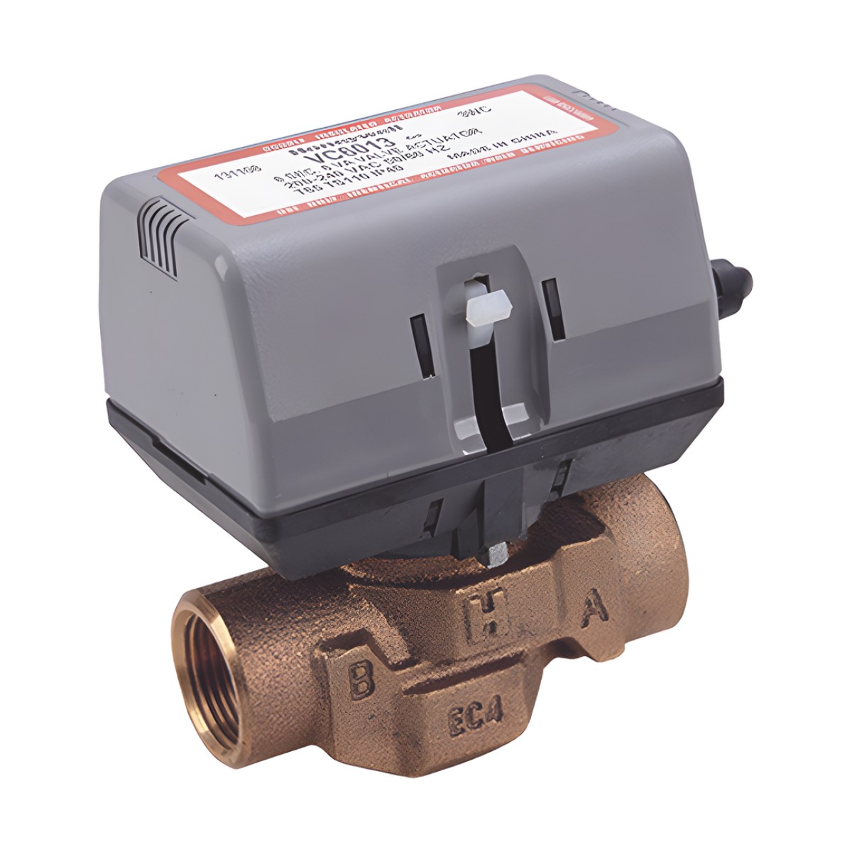 Válvula motorizada de 2 vías con actuador integrado, conexión BSPT de 3/4 pulgada, control on/off, 100-130 VCA