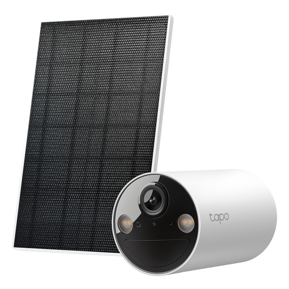Kit Cámara Solar Tapo / 2K 3MP (2304×1296 px) / Visión Nocturna Color / Batería 6400 mAh 180 Días / IP65 / Panel Solar Integrado / Detección IA Personas / Audio Bidireccional