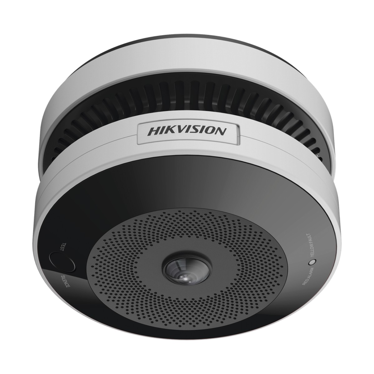 (HikFire) Mini Fisheye IP 4 Megapixel con Detector de Humo Puntual  / Autónomo / Entrada y Salida de Alarma / 15 mts IR / PoE / WDR 120 dB / Alarma de 85 dB / MicroSD 128GB / Compatible con Hik-Connect