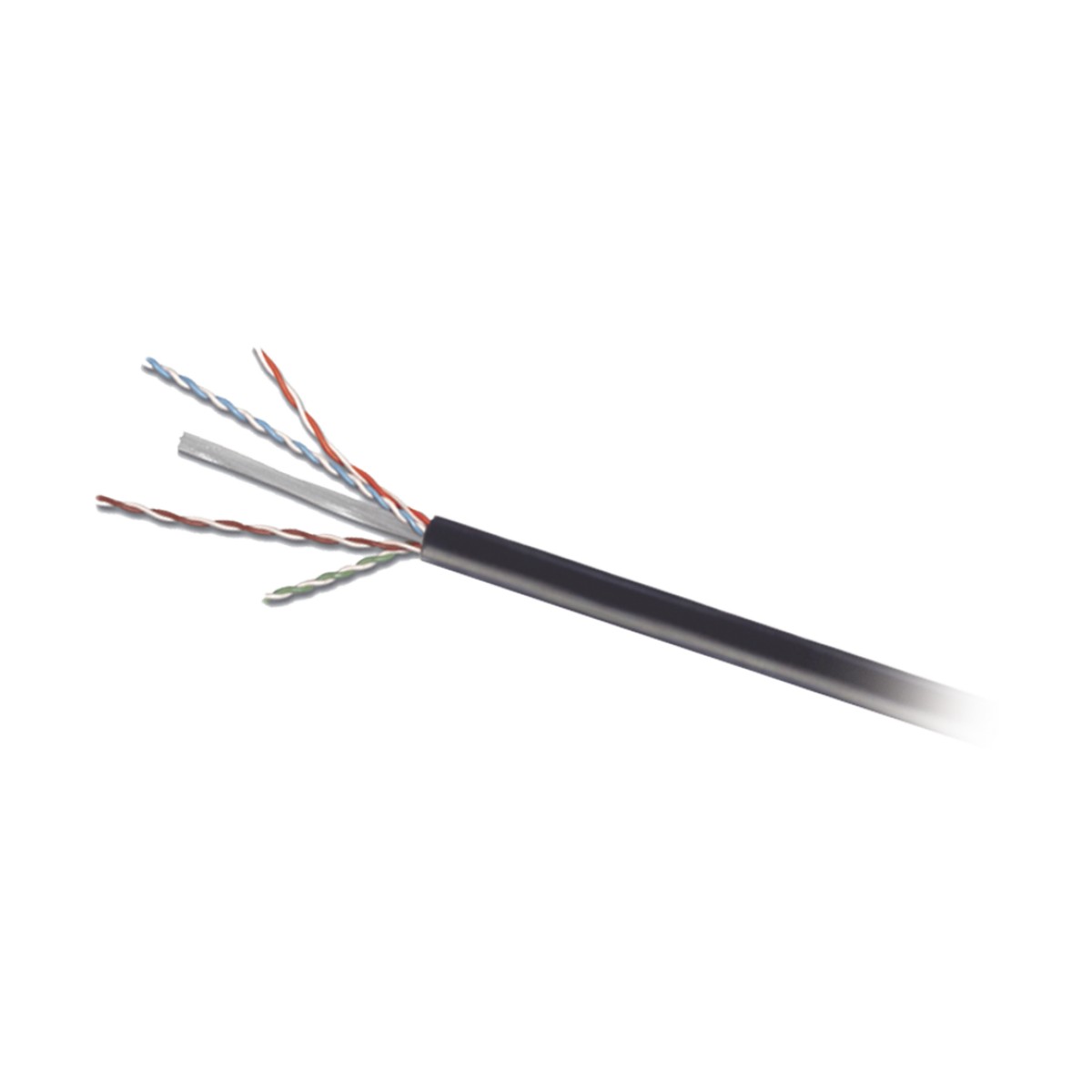 Bobina de Cable UTP de 4 Pares, Para Exterior con Gel, Cat6 (23 AWG), Industrial para Climas Extremos, Enterrado Directo, Color Negro, 305 Metros (1000 Pies)