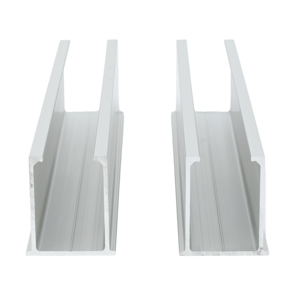 Juego de 2 Mini Rieles De Aluminio para Montaje de Módulos Solares en Techo (Instalación plana 0°). Incluye 4 Tornillos Perforantes.