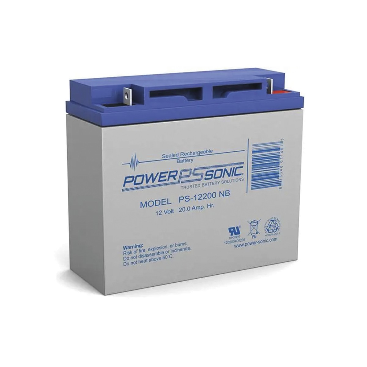 Batería 12V, 20AH, Para Respaldo, Tecnologías AGM/VRLA, 5 Años Vida Útil, Terminales NB2, Reconocida UL