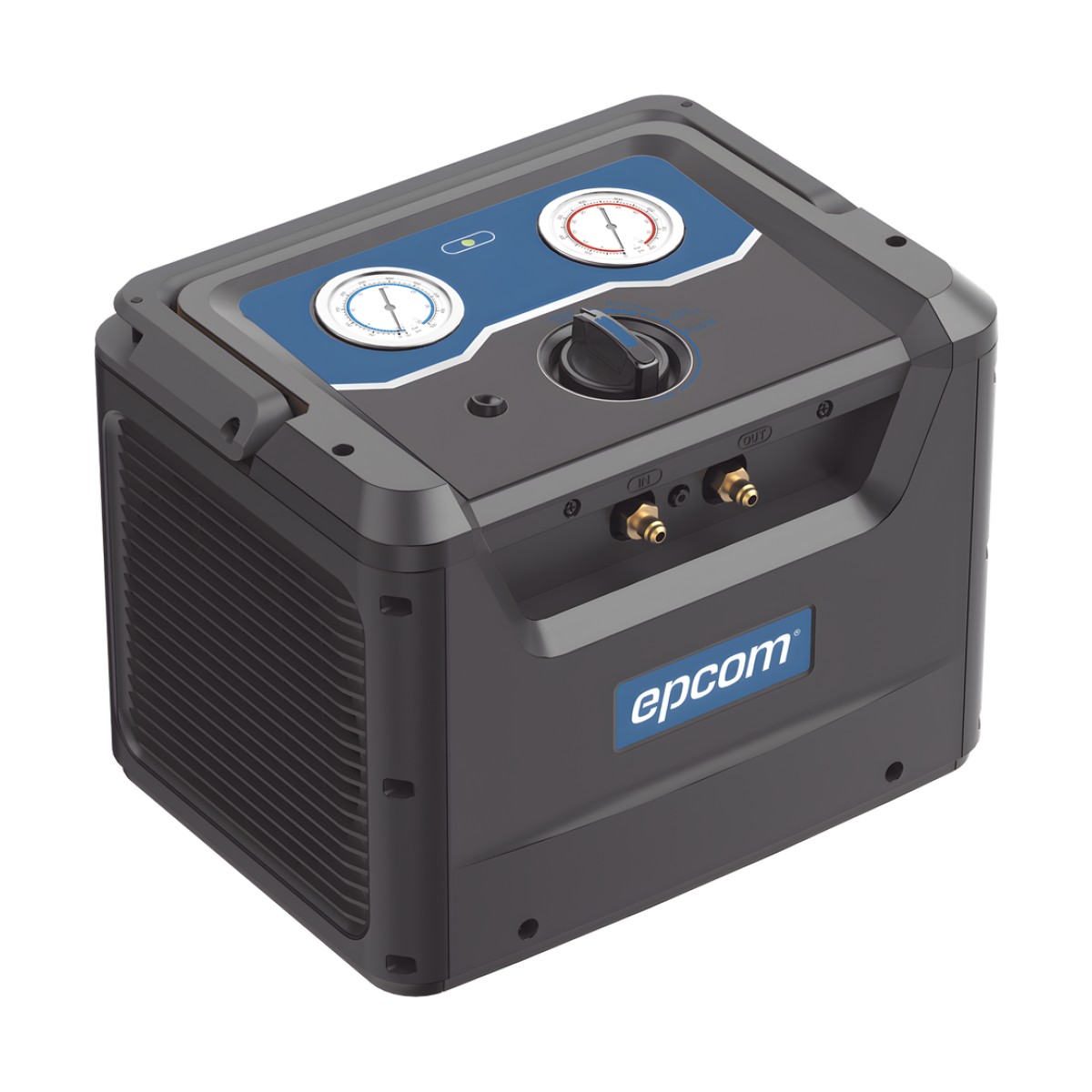 Máquina Recuperadora de Refrigerante REC7 / Compresor Sin Aceite Pistón Simple / 38.5 bar (558 psi) / Motor DC Sin Escobillas 1 HP / Operación Un Botón / Recuperación Vapor 0.22-0.25 kg/min / Recuperación L&ia
