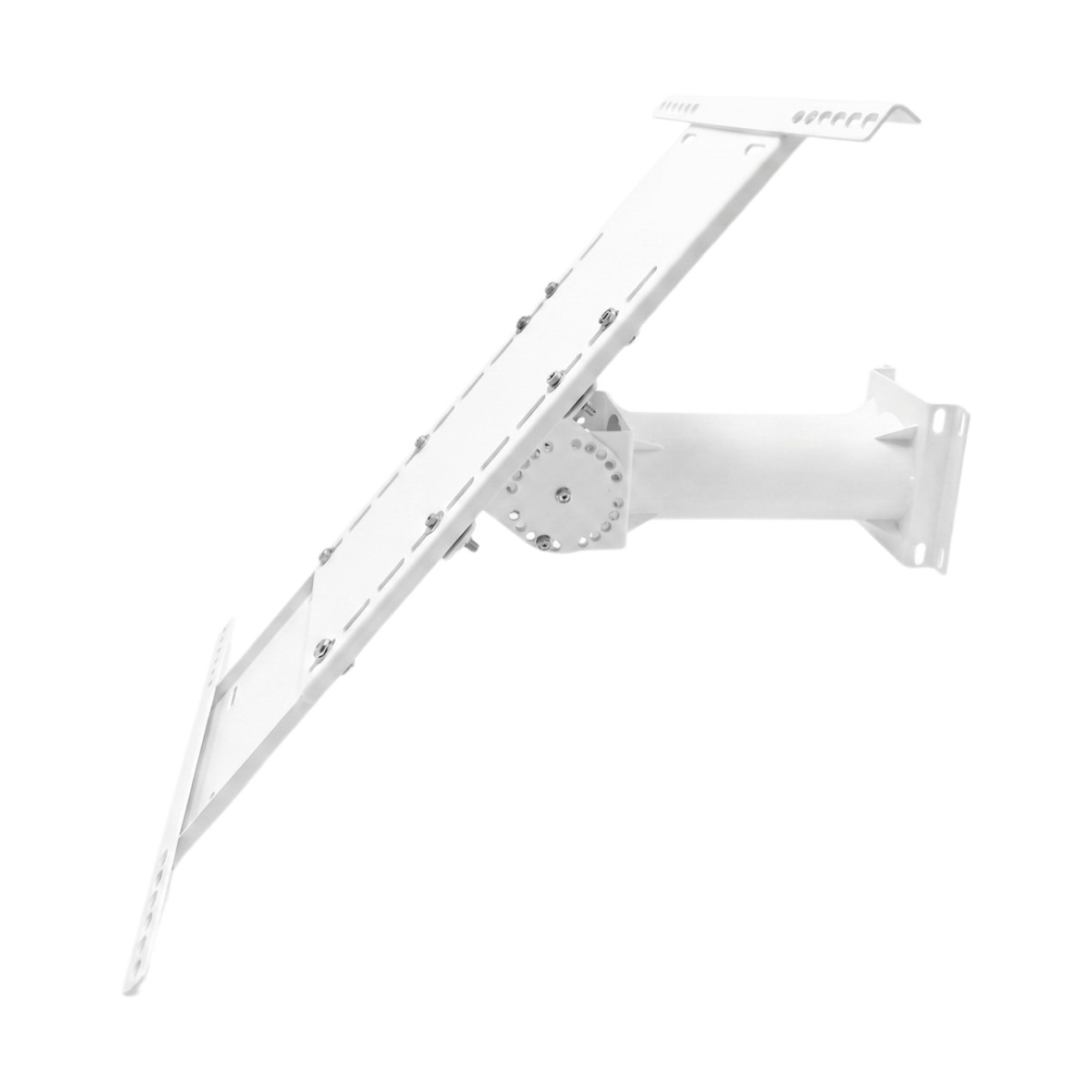 Soporte Ajustable para Panel Solar para Alimentar hasta 30W / Acero Galvanizado Q235 / 300 W / Ángulo 15°-90° / Diseño Telescópico 560-800 mm / Montaje en Poste Ø140 mm / Resistencia a la Corrosión ≥200 Horas