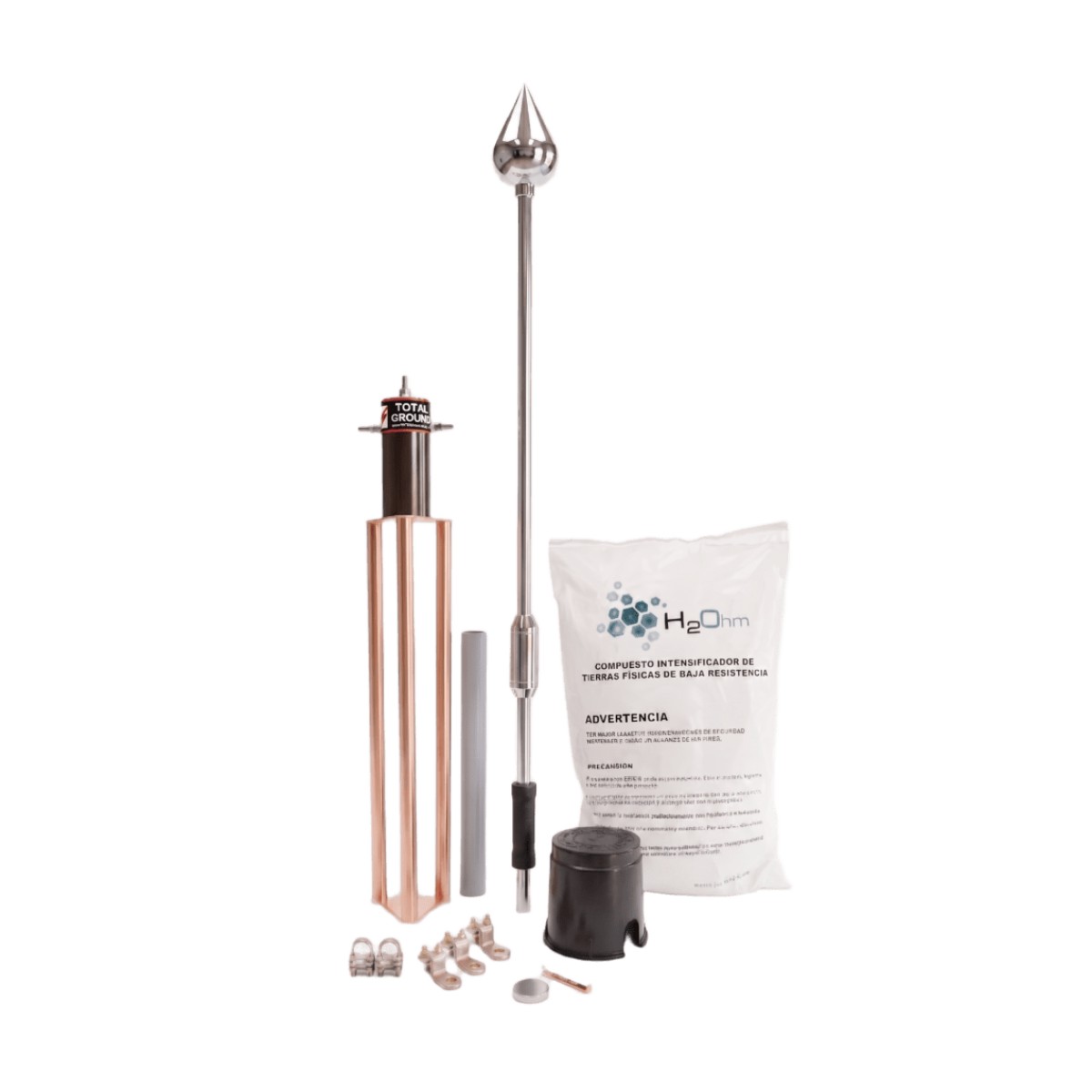 Kit Pararrayo con Punta de Aluminio con Avance de Cebado de 60 m. y Accesorios de Instalación en Torre.