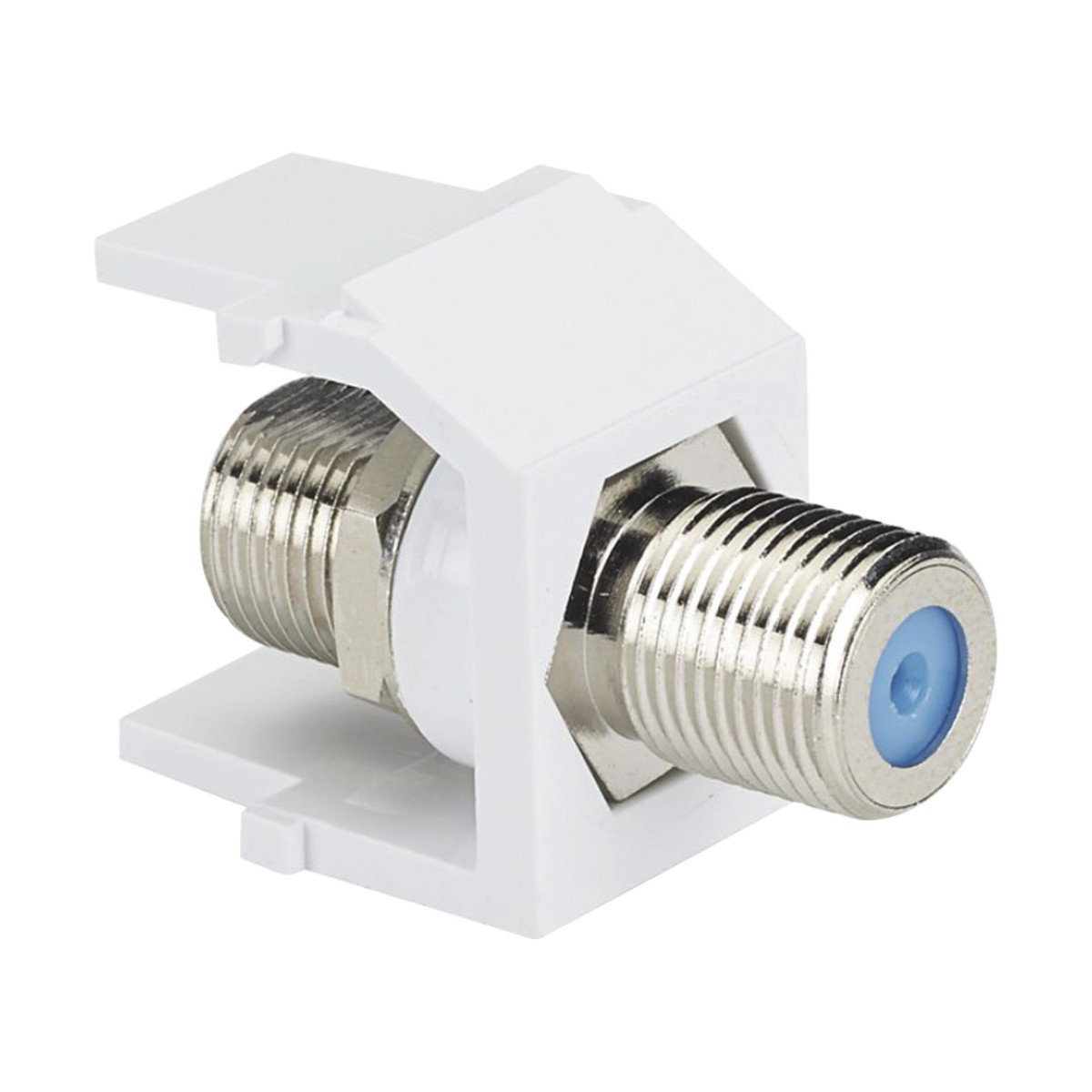 Módulo Acoplador Coaxial Tipo F, Keystone, de 75 Ohms, 3.0 GHz, Color Blanco