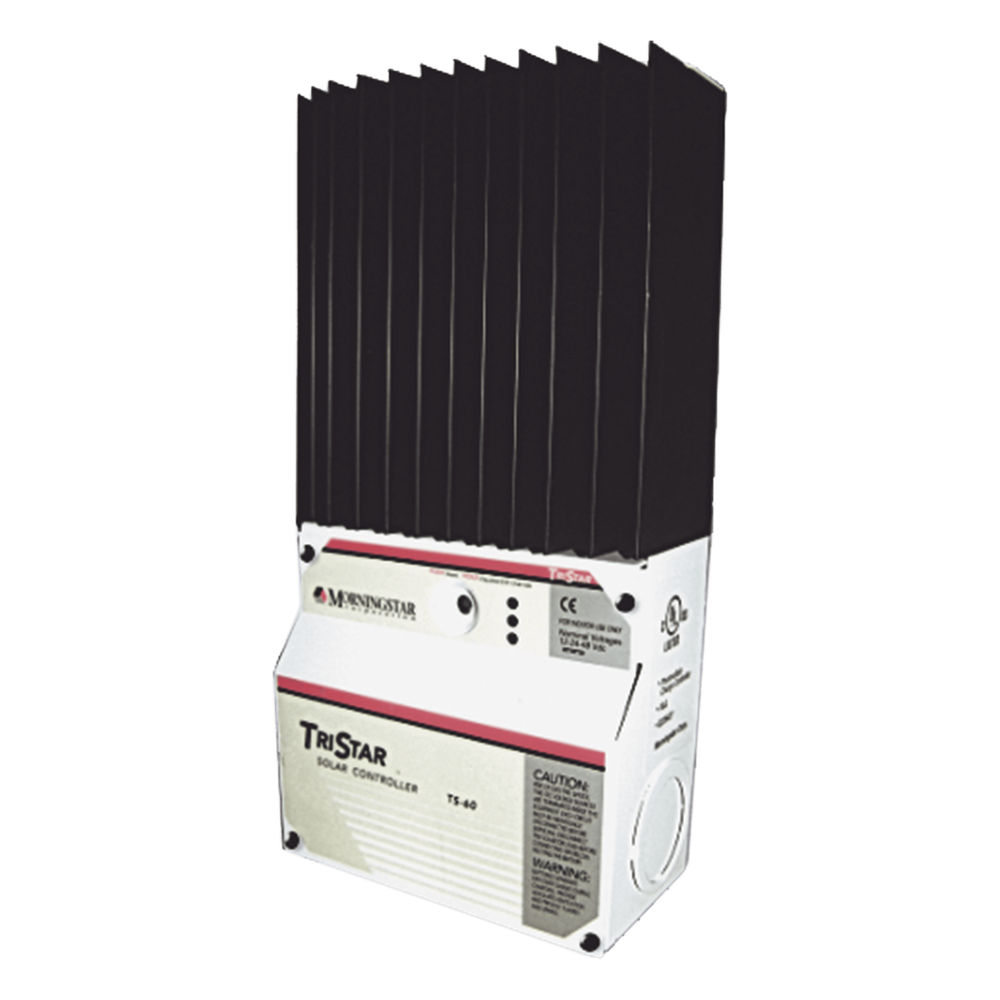 Controlador de Carga Solar TriStar PWM 45 A / 12V 24V 48V / Puerto RS-232 / Hasta 4 kW / Disipador de Calor / 7 Preajustes