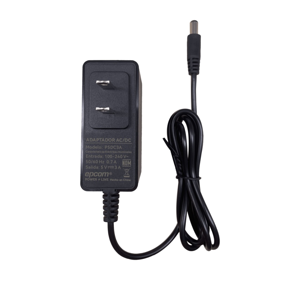 Adaptador de Corriente DC / 5V 3A 15W / Entrada 100-240V AC / Protección Sobre-Corriente y Cortocircuito / LED Indicador / Plug 5.5mm x 2.1mm
