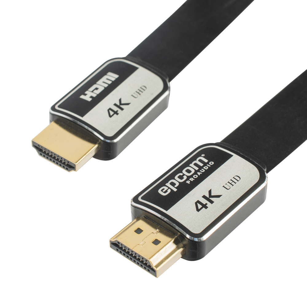 Cable HDMI de 1.8 Metros (5.91 Pies) | Alta Definición | Versión 2.0 | Alta Velocidad 18Gbps | 4K@60Hz | Conectores Chapados en Oro | Tipo Plano
