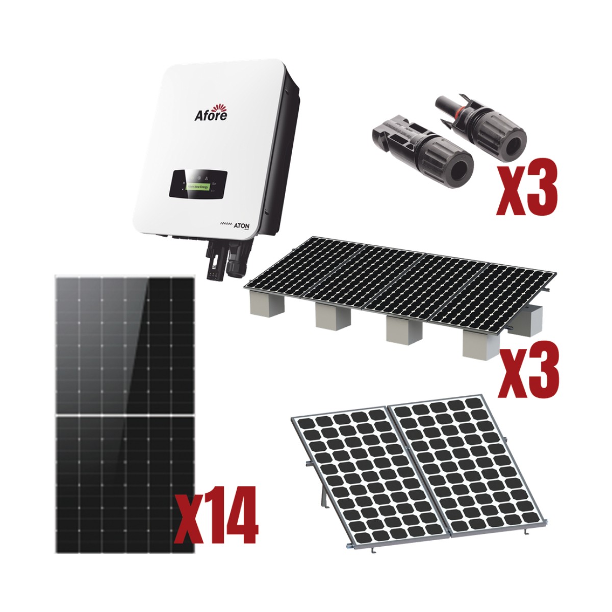 Kit Solar Interconexion  / 8kW  220Vca / Inversor AFORE / Montaje Incluido