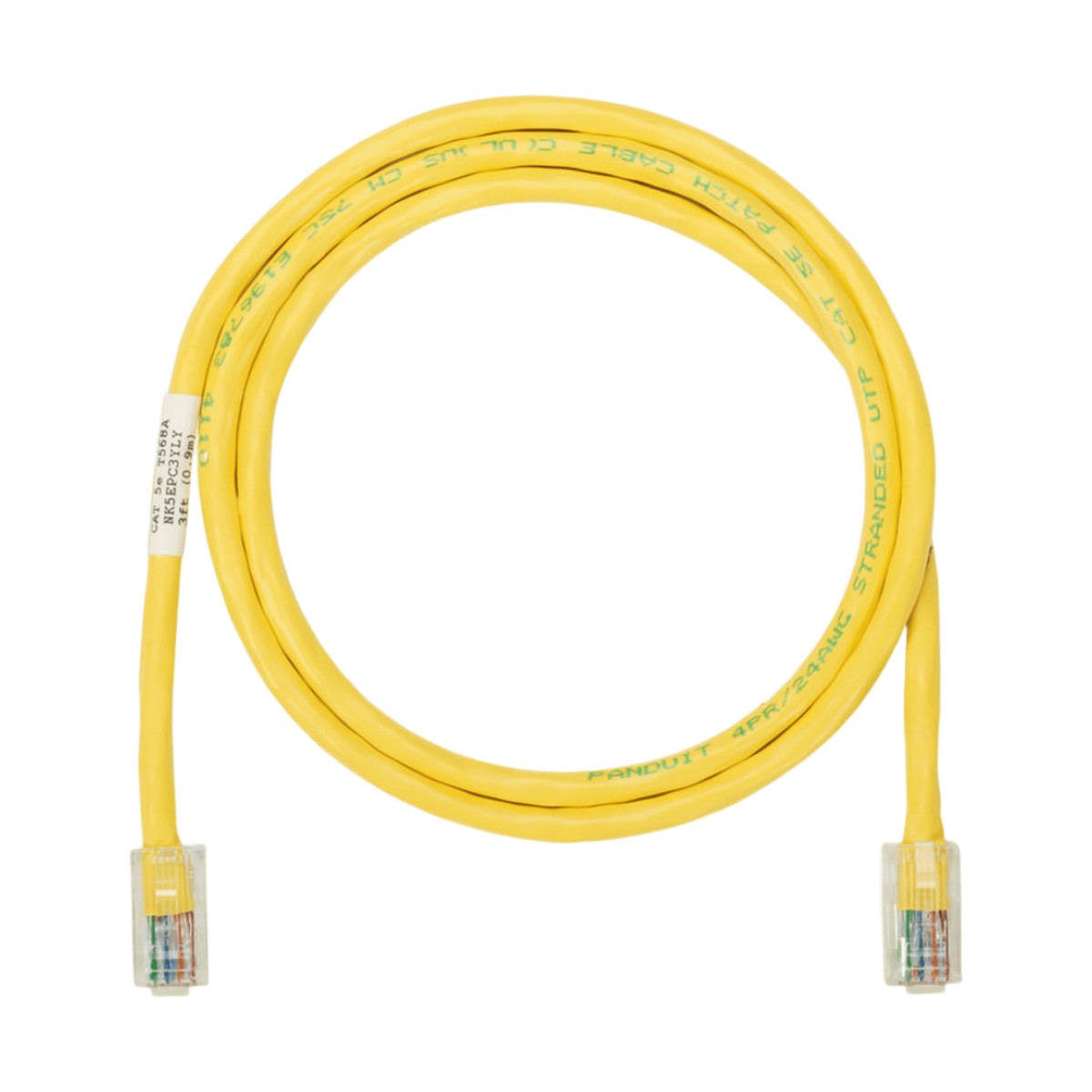 Cable de Parcheo UTP Categoría 5e, con Plug Modular en Cada Extremo - 1.5 Metros (4.92 Pies) - Amarillo