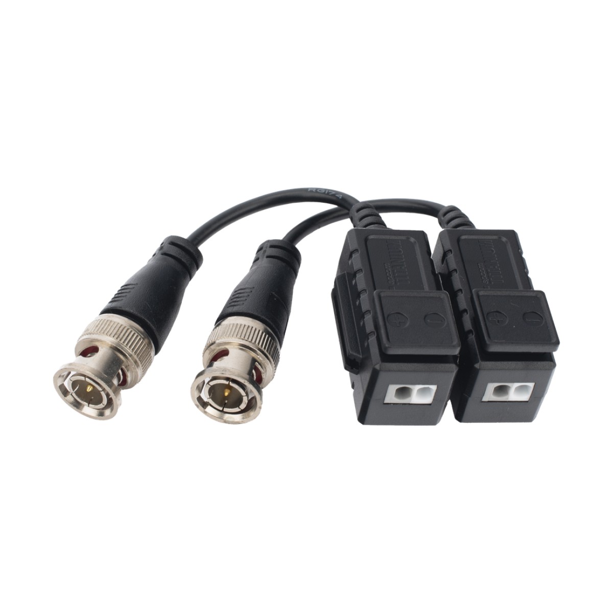 Kit de Transceptores (Baluns) con Terminal PUSH SUPERIOR, Resolución 4K , Cable flexible COAXIAL Blindado / COAXITRON / AUDIO POR COAXITRON / Menu OSD /Conector 100% COBRE / protección TVS, Calidad PREMIUM