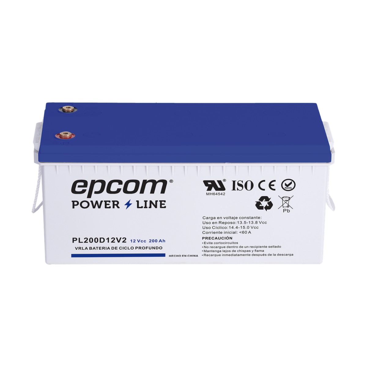 Batería de respaldo 12 V 200 Ah AGM | Certificada UL94-HB Retardo a la flama básica | Ciclo profundo | Para uso en aplicaciones fotovoltaicas y de emergencia | Terminales T5