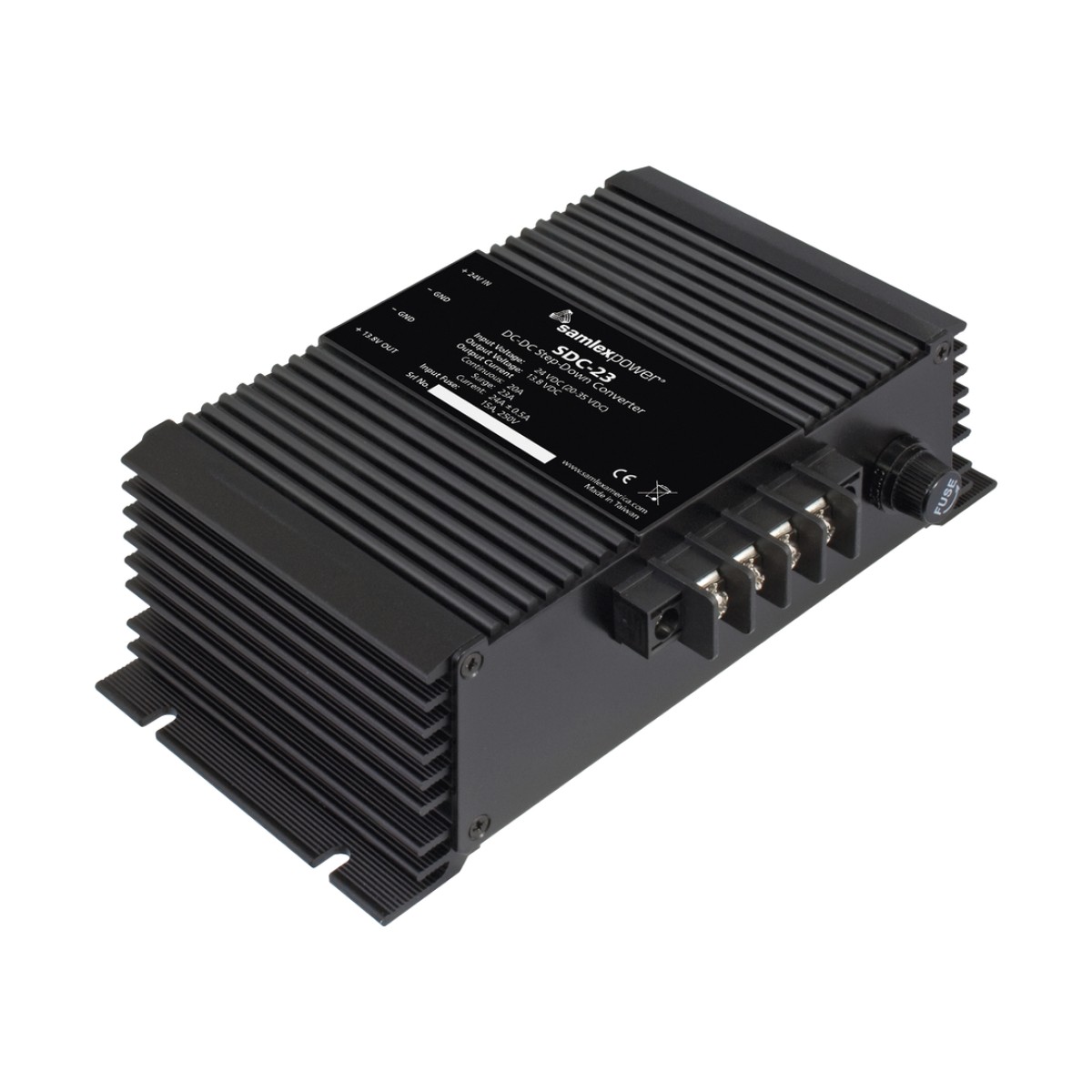 Convertidor de CD-CD, Entrada 20-35 Vcc, Salida: 13.8 Vcc 20 Amp Continuos