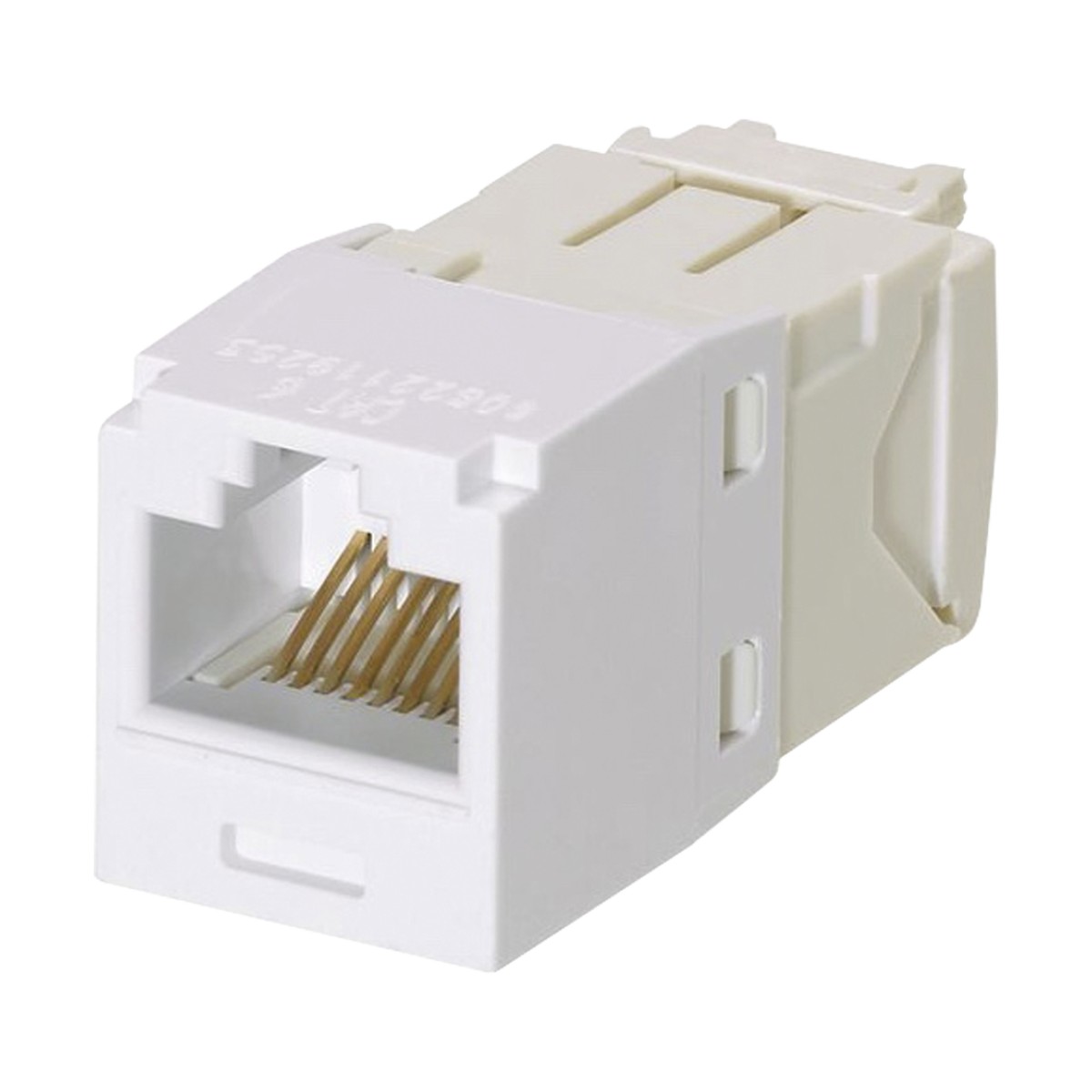 Conector Jack RJ45 Estilo TG, Mini-Com, Categoría 6, de 8 Posiciones y 8 Cables, Color Blanco