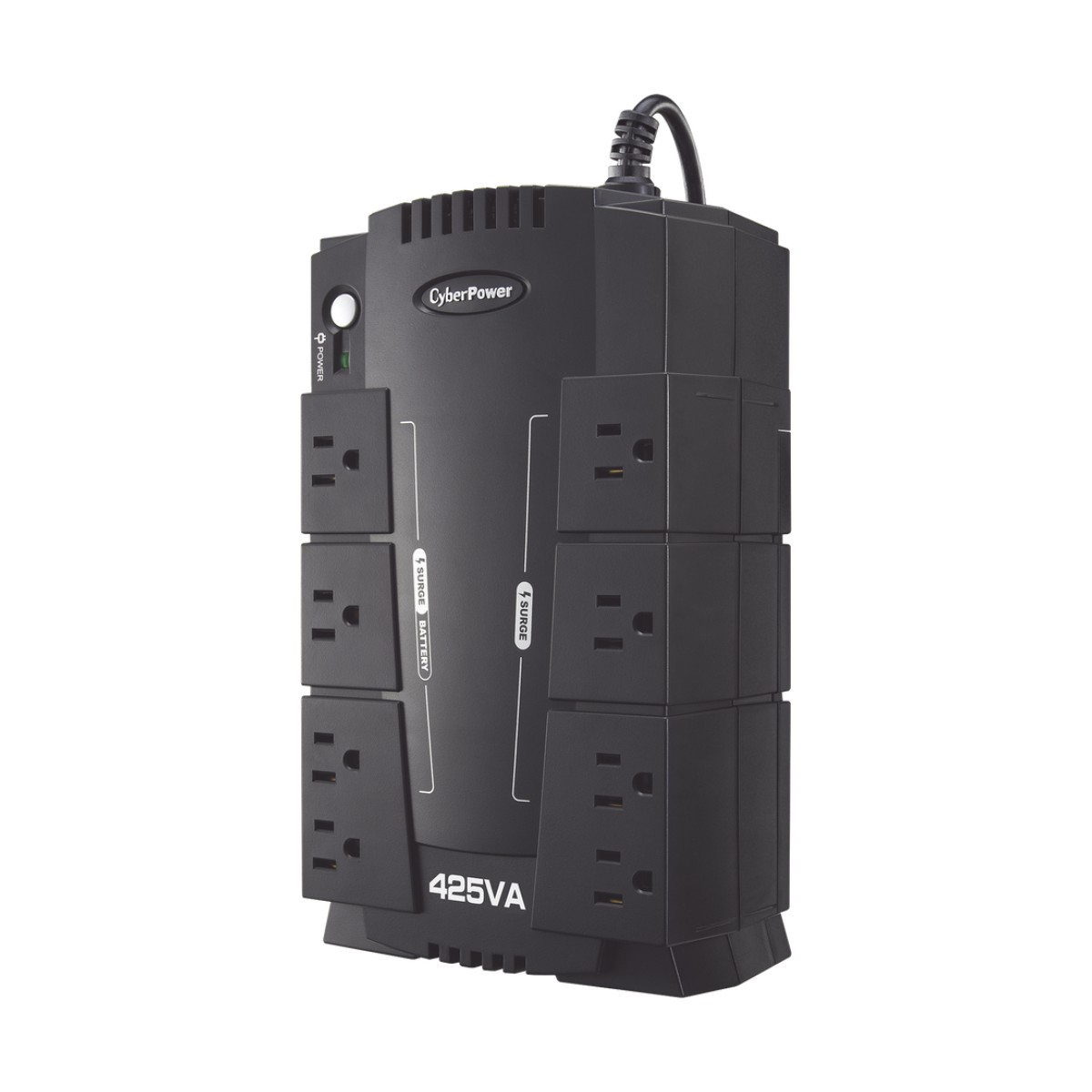 UPS de 425 VA/255 W, Topología Standby, Entrada 120 Vca NEMA 5-15P, Tipo Gabinete Compacto, Con 8 Tomas NEMA 5-15R