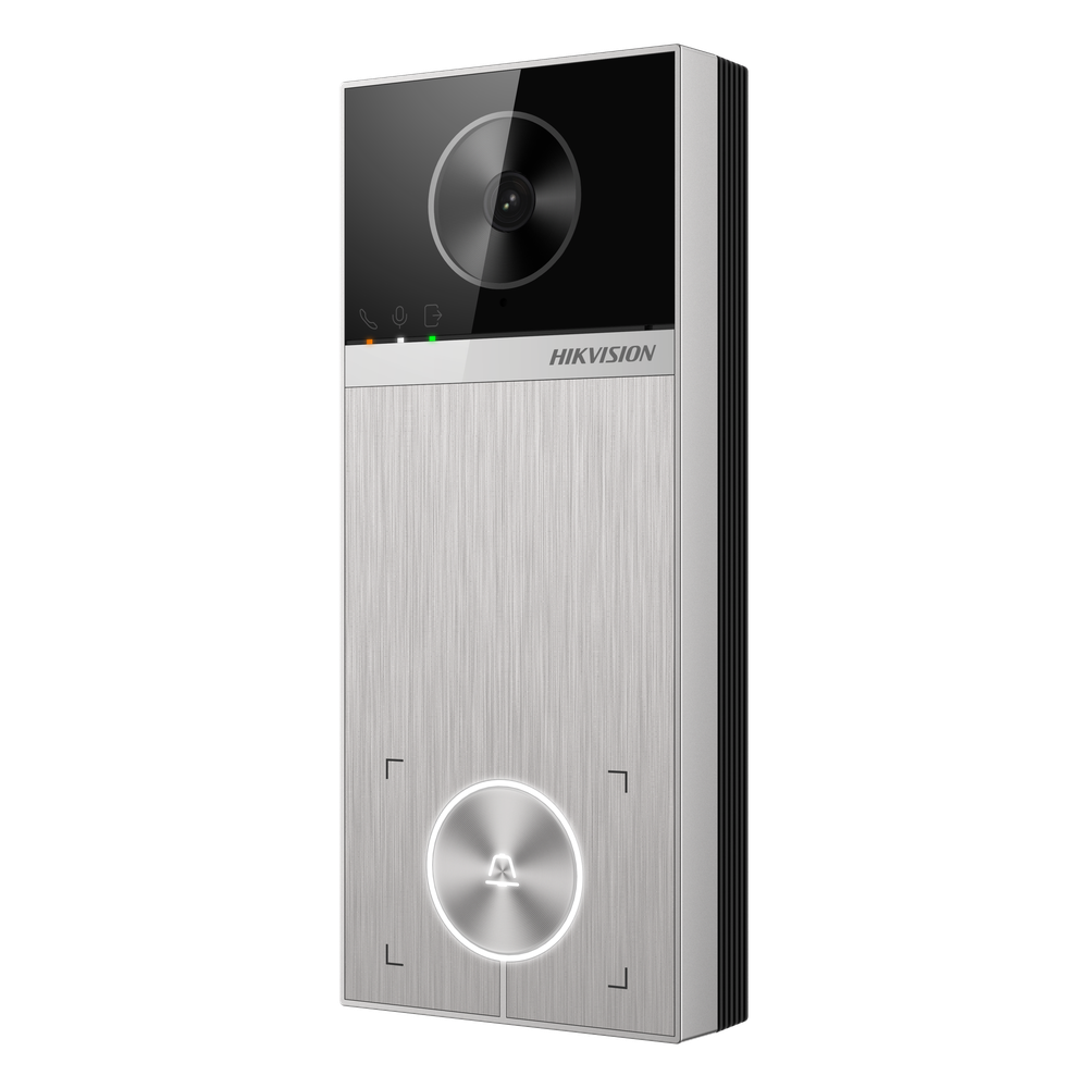 Videoportero TalkVu / 4 Megapixel / Ángulo de Visión 150° / Control de 2 Cerraduras / Desbloqueo por Tarjeta, Hik-Connect y Estación Interior / IP65 / PoE IEEE802.3at / Compatibilidad ONVIF / H.265