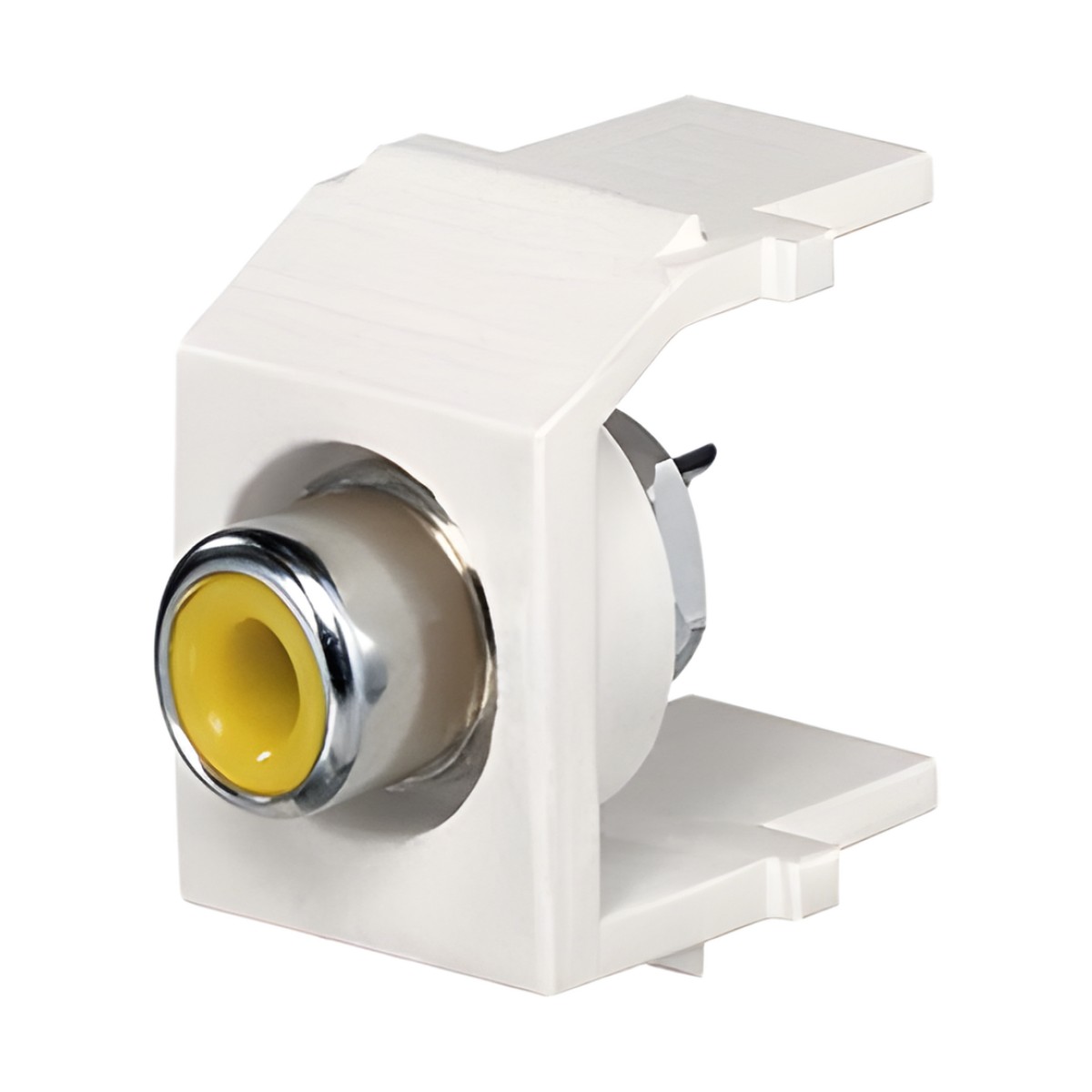 Conector RCA Keystone, con RCA para Soldar Color Amarillo, Módulo Marfil