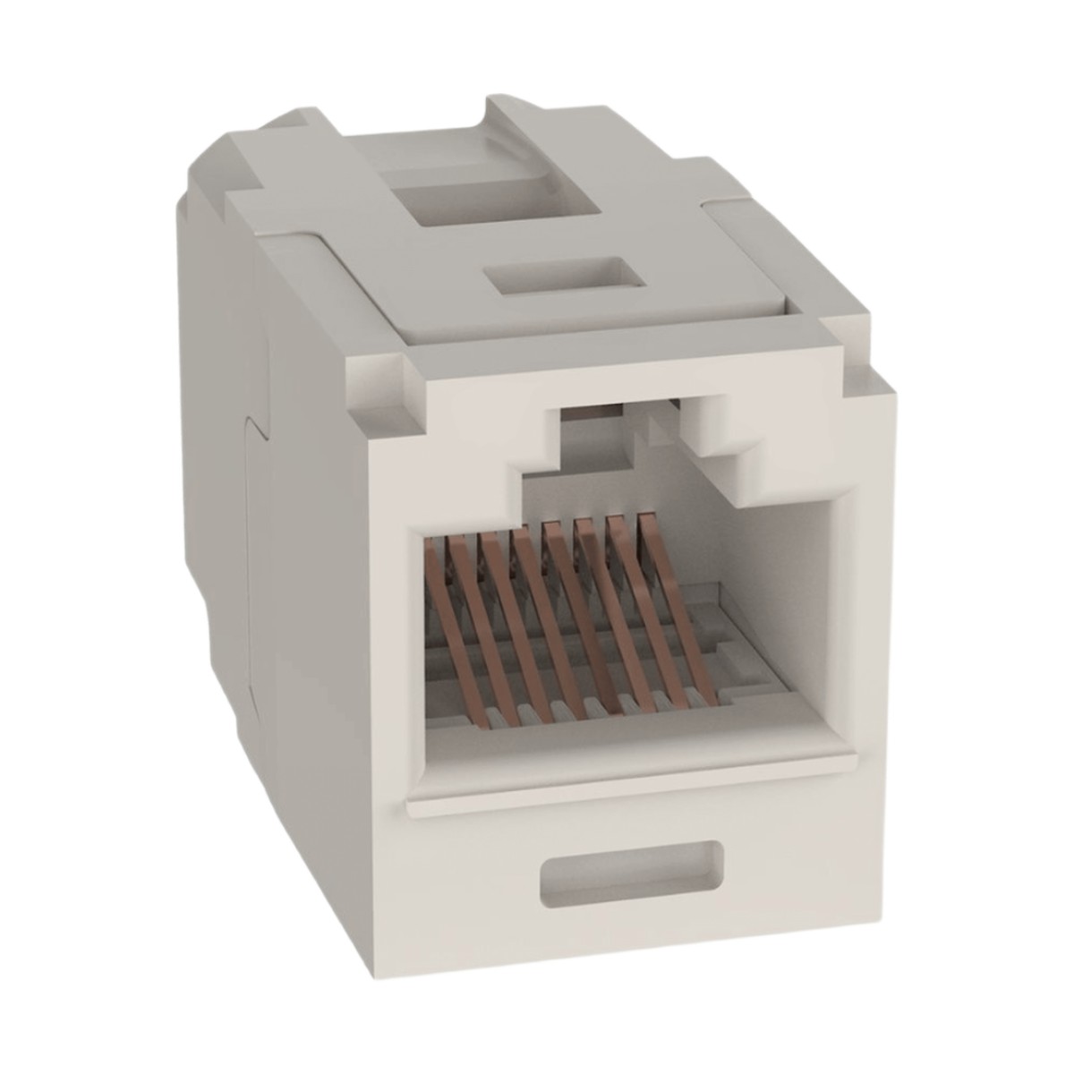 Módulo Acoplador RJ45 a RJ45, Mini-Com, Categoría 6, Color Blanco Mate