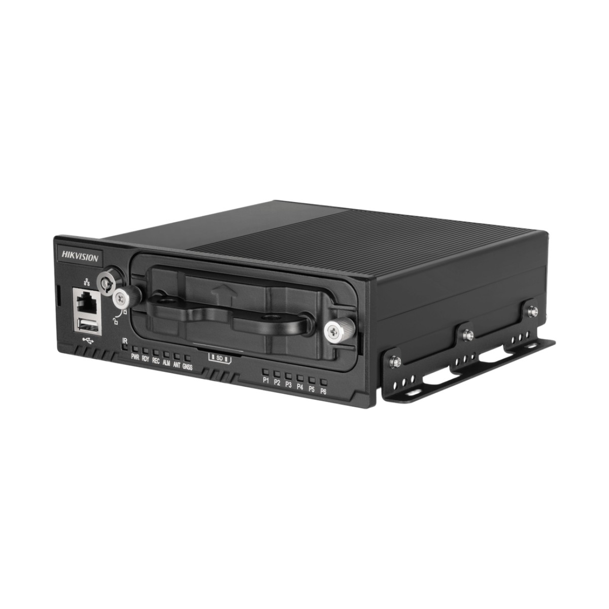 NVR Móvil de 8 Canales / 5 Megapixel / 4 Puertos PoE + 4 Vía Switch / 2 Bahías de HDD / Incluye Modulo GPS / Conector M12