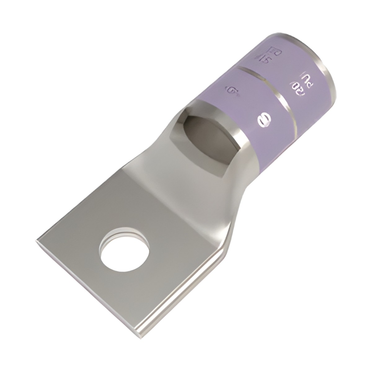 Zapata Terminal de Compresión de Cañon Corto para Tornillo de 1/2" y Calibre 4/0 AWG.