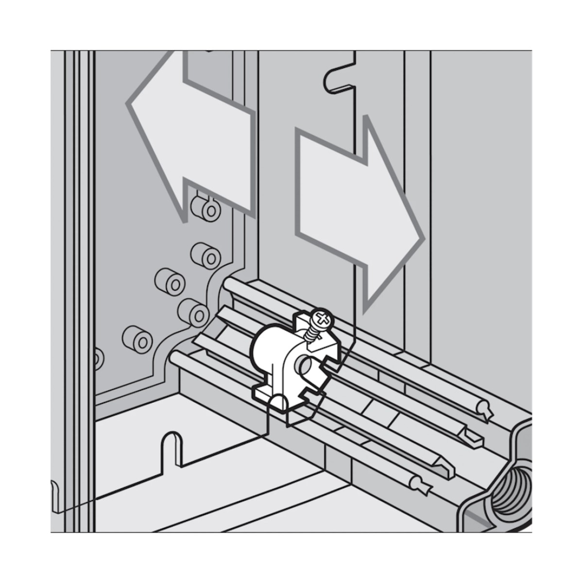 Kit de Ajuste de Profundidad de Panel / Para Gabinetes QLine I / Poliamida / 4 Accesorios + Tornillos Chapados / RAL 7035 / Ajuste Completo Adelante-Atrás