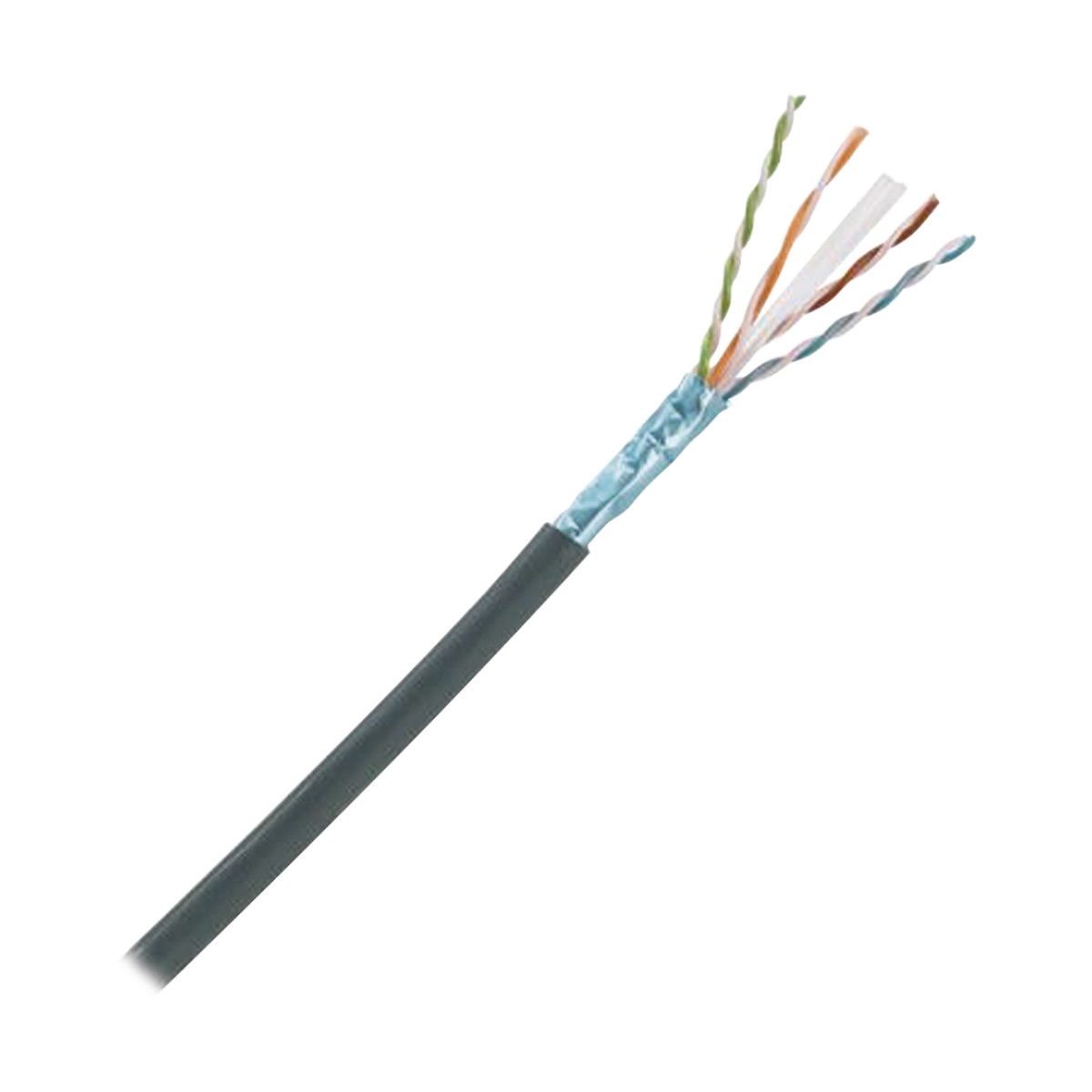 Bobina de Cable Planta Externa con Gel, de 4 Pares, Cat6A, Blindado F/UTP, Color Negro, 305 Metros (1000 Pies)
