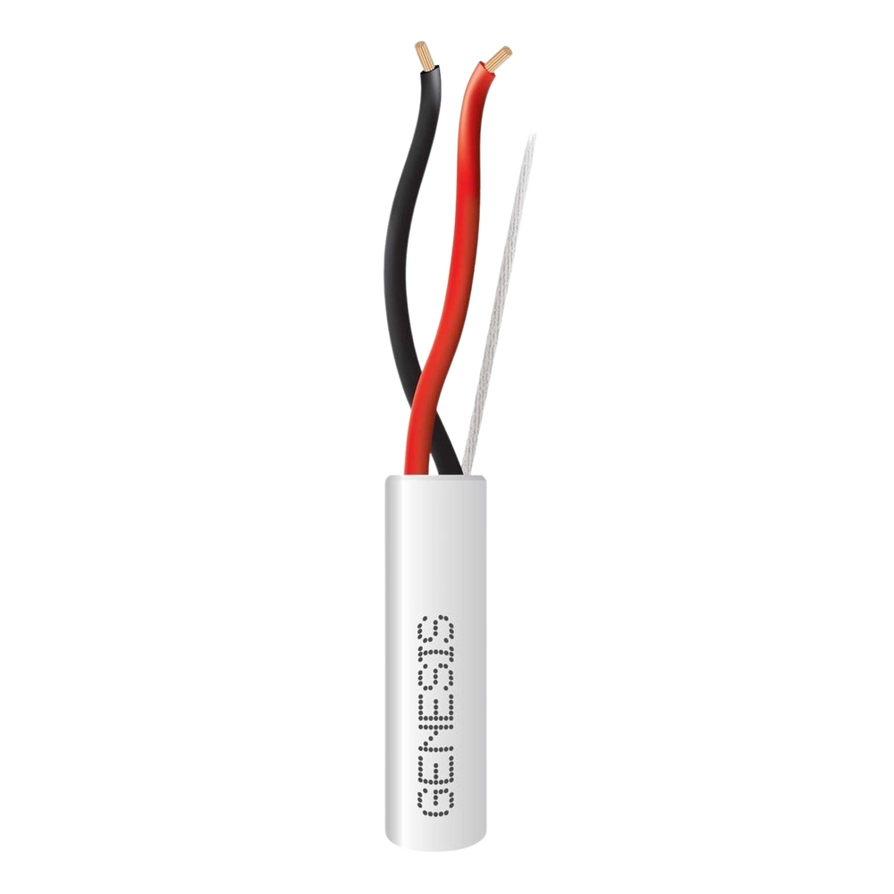 Bobina de 305 m (1000 ft) / Cable para Alarma 2x18 AWG / Riser / Blanco