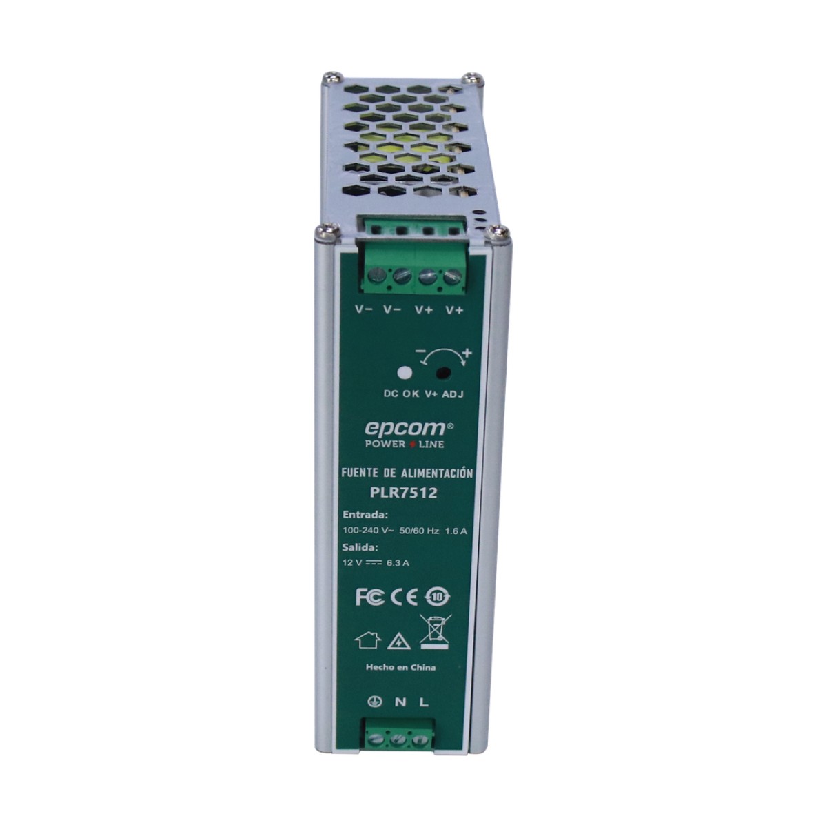 Fuente de alimentación /Entrada: 100-240 Vac /Salida: 12 Vcc / 6.3 A / 75 W / din rail