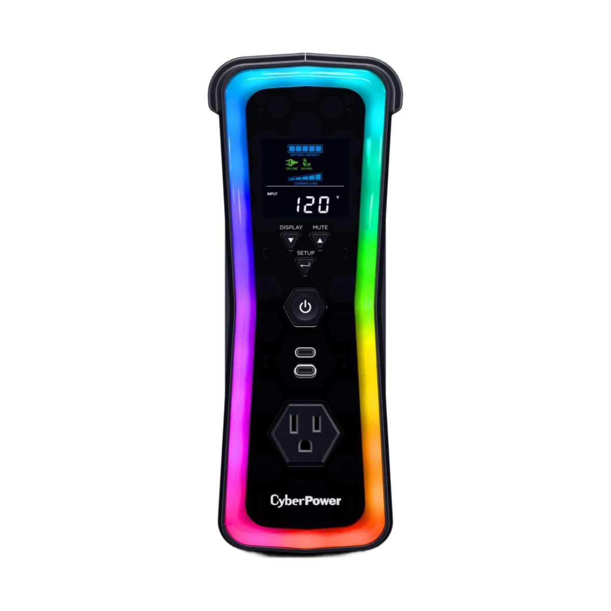 UPS Gamer de 1500 VA/1000 W, Topología Línea Interactiva, Entrada 120 Vca  NEMA 5-15P, y 13 Salidas NEMA 5-15R, Puerto USB, Con Regulador de Voltaje (AVR)