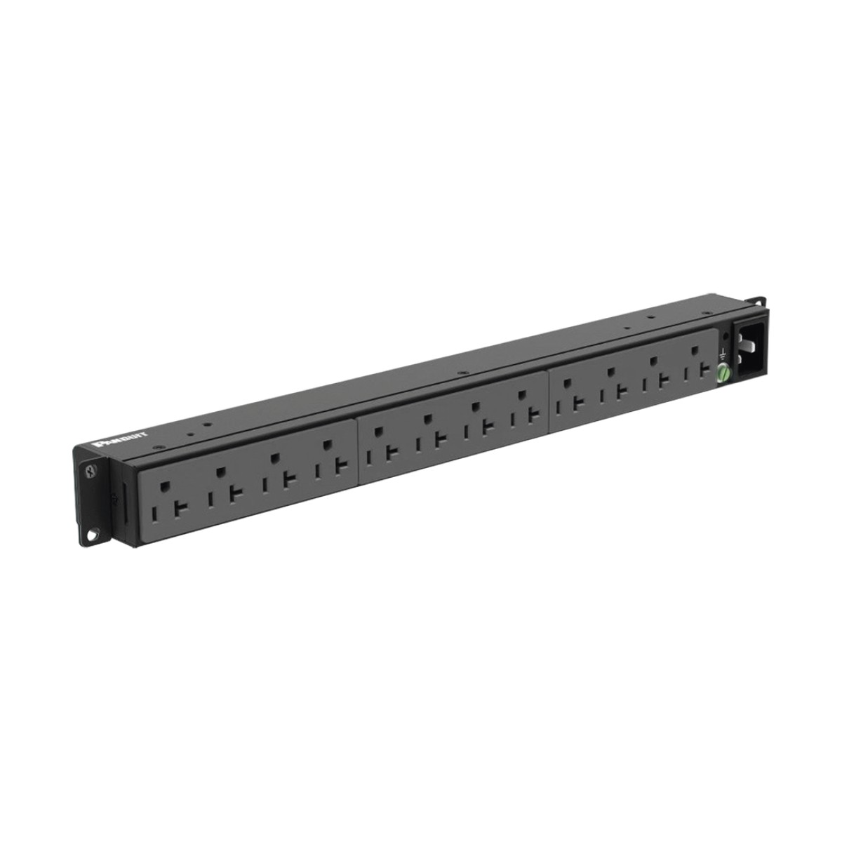 PDU Básico para Distribución de Energía, Enchufe de Entrada NEMA 5-20P, Con 12 Contactos NEMA 5-20R, Instalación Horizontal de 19in, 1UR, 20 Amp, 120 Vca