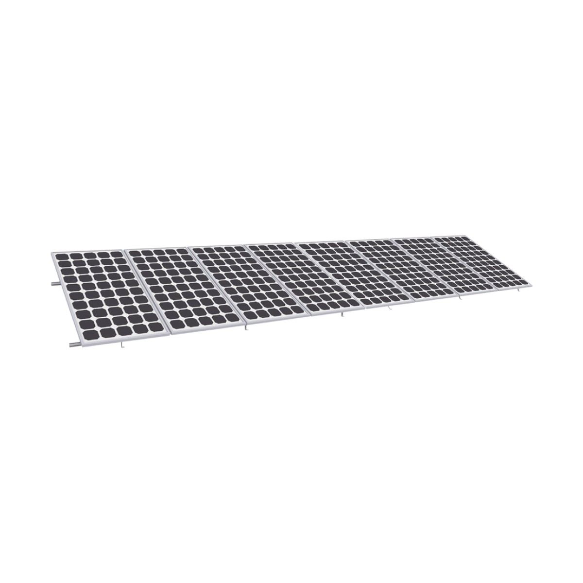 Montaje para Panel Solar, Riel "8" de 5400mm para Módulos de 550 a 660w con Espesor de 35mm, Velocidad de Viento Máx. 136km/h (20° a 45°)