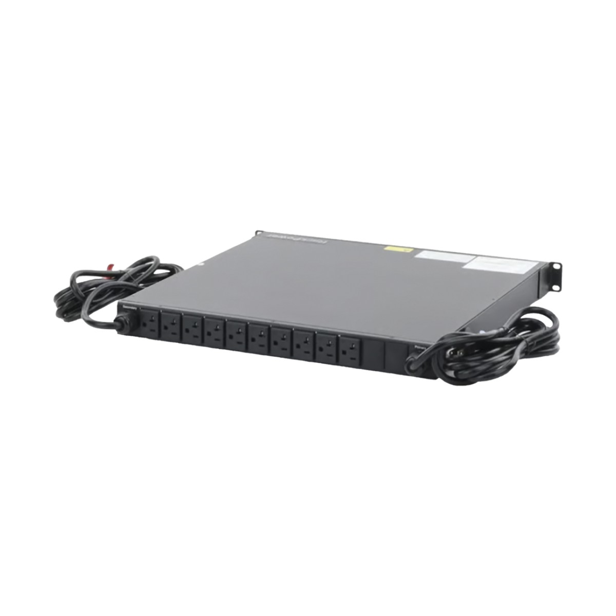 PDU Monitoreable de Transferencia Automática ATS (Fuente Redundante), Con 10 Salidas 5-15R, Enchufes de Entrada NEMA 5-15P, Instalación Horizontal de 19in, 1UR, 15 Amp, 120 Vca