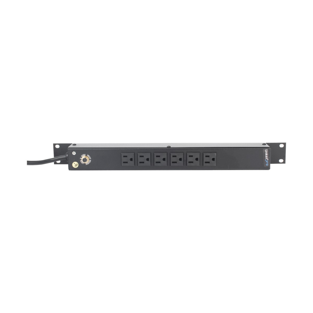 Multicontacto Horizontal (PDU) de 6 Contactos (NEMA 5-15R) Rack 19" 1UR. Voltaje Entrada/Salida: 120Vca/15A