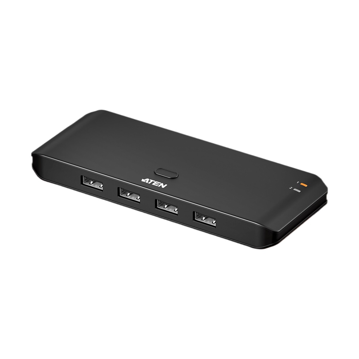 Switch USB 2.0 Compartido 2 x 4 Essentials | 480 Mbps | InstaSync | Pulsador Integrado | Diseño Compacto