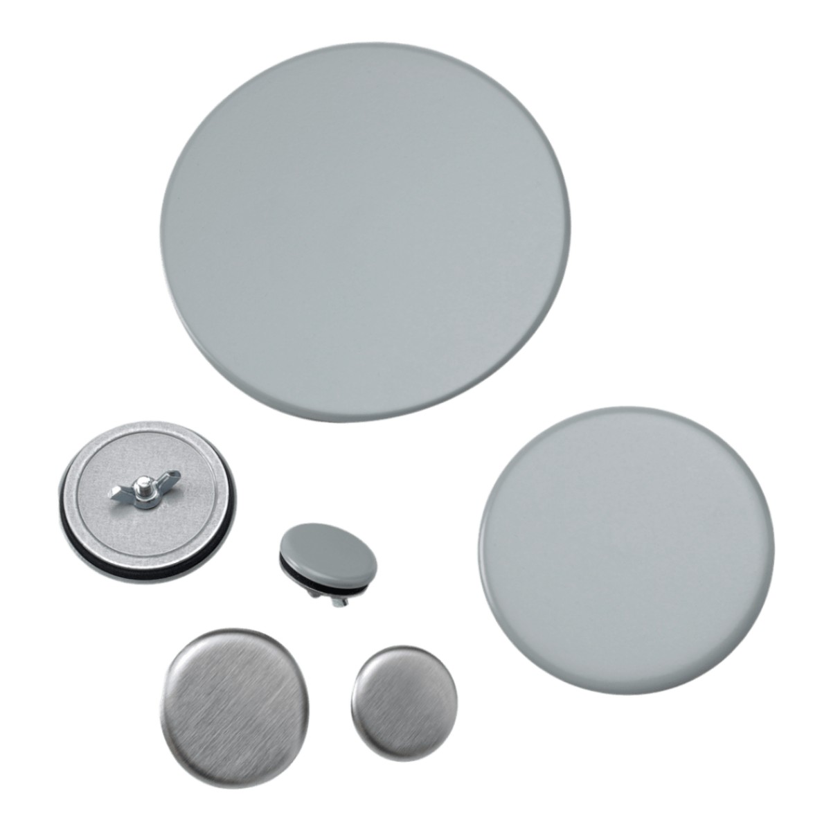 Sello de Orificio (Hol-Sealer) / 89 mm (3.5 in) Diametro / Acero Dulce Gris ANSI 61 / Recubierto en Polvo / 16ga