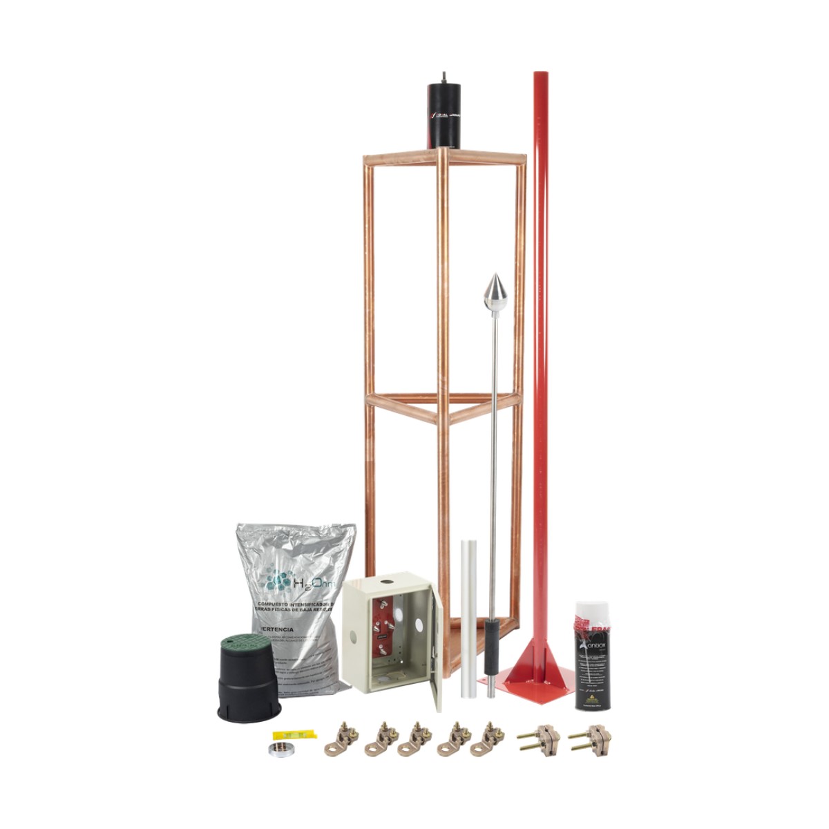 Kit Pararrayo con Accesorios para Protección de Diámetro de 300m.