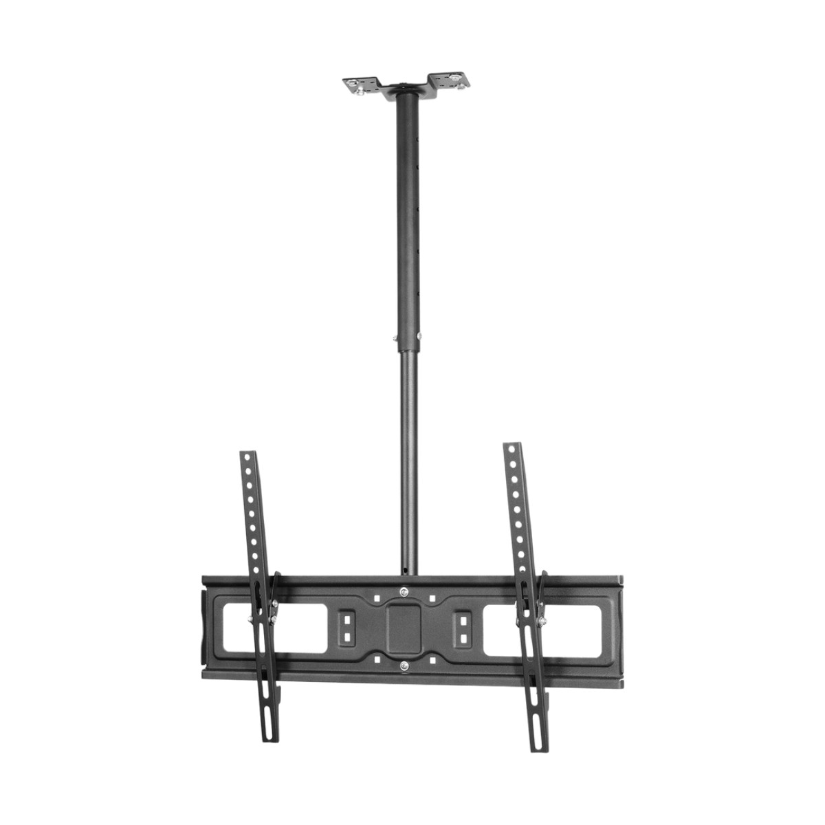 Montaje de techo Inclinable y Ajustable para pantallas desde 32-75 pulgadas / Capacidad de Carga 50 kg / VESA 200x200 hasta 600x400 / Acabado Resistente a Rasguños / Incluye Herrajes de Montaje