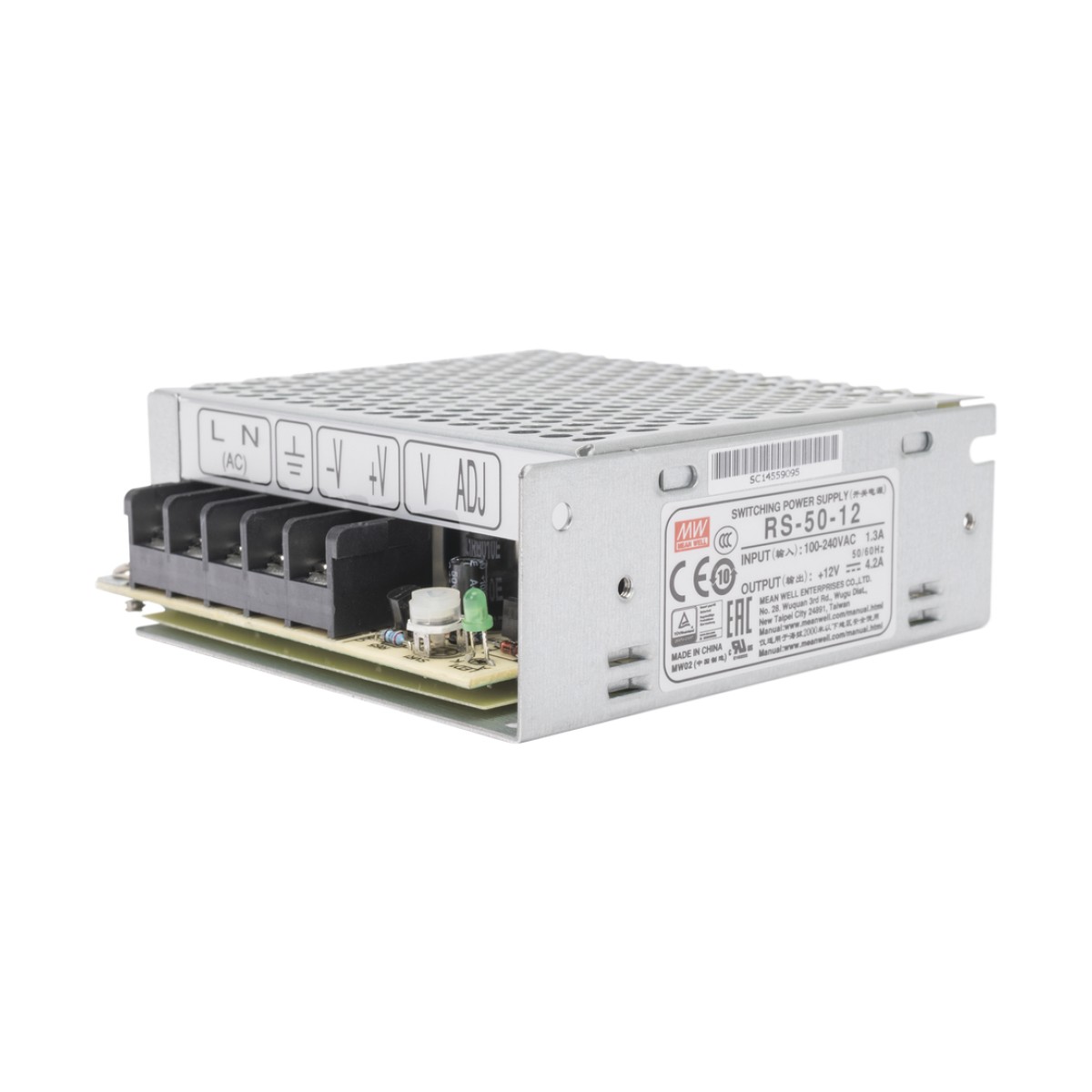 Fuente de poder industrial conmutada / 50W / 12Vcc / 4.2A / Entrada: 100-240Vca / Montaje en chasis