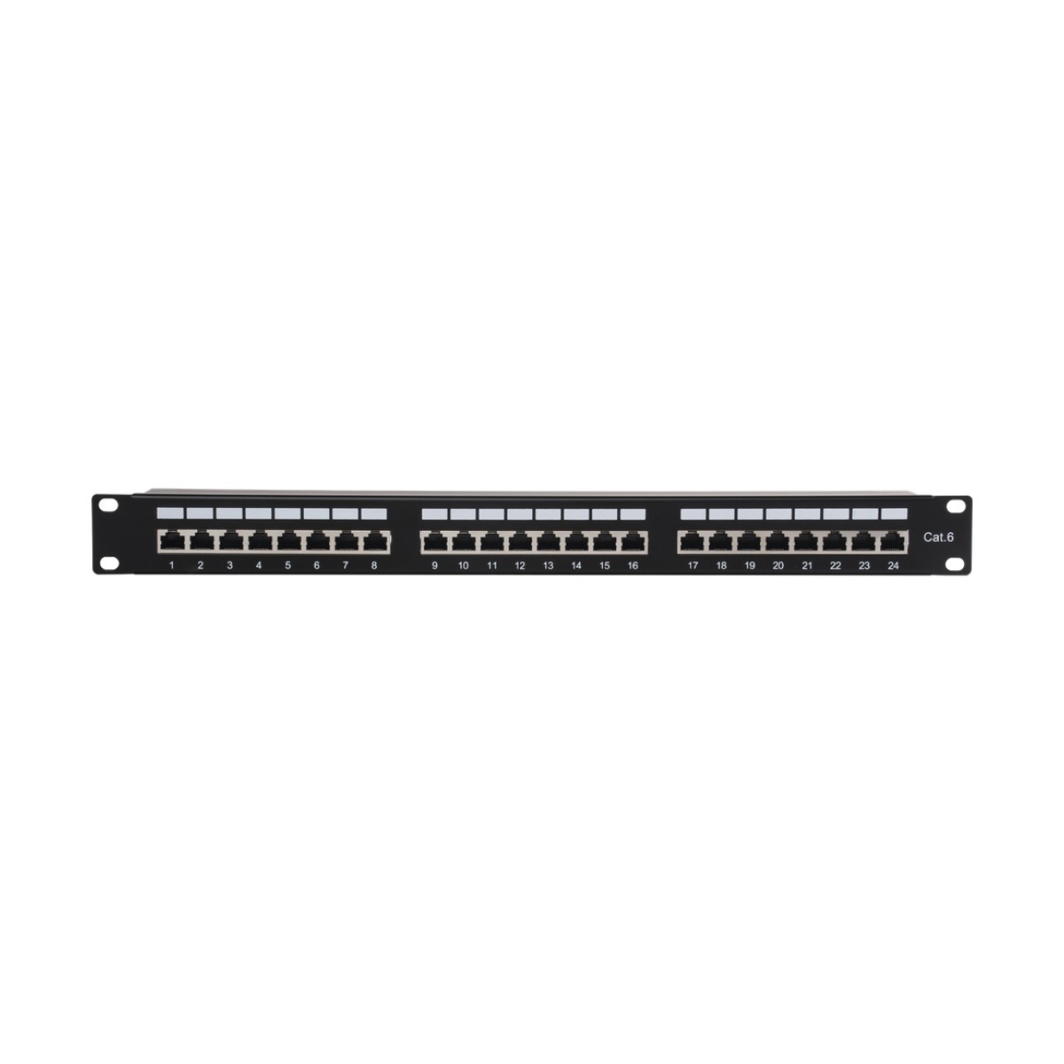 Panel de Parcheo de Impacto (110) Blindado (STP) de 24 Puertos Cat6, 19 Pulgadas