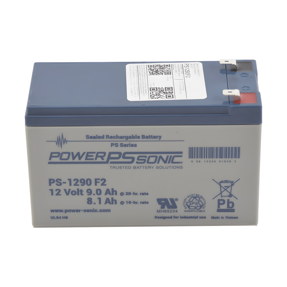 Batería 12V, 9AH, Para Respaldo, Tecnologías AGM/VRLA, 5 Años Vida Útil, Terminales F2, Reconocida UL