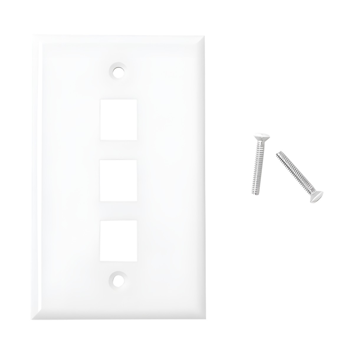 Placa de Pared de 3 Puertos, Keystone, Color Blanco