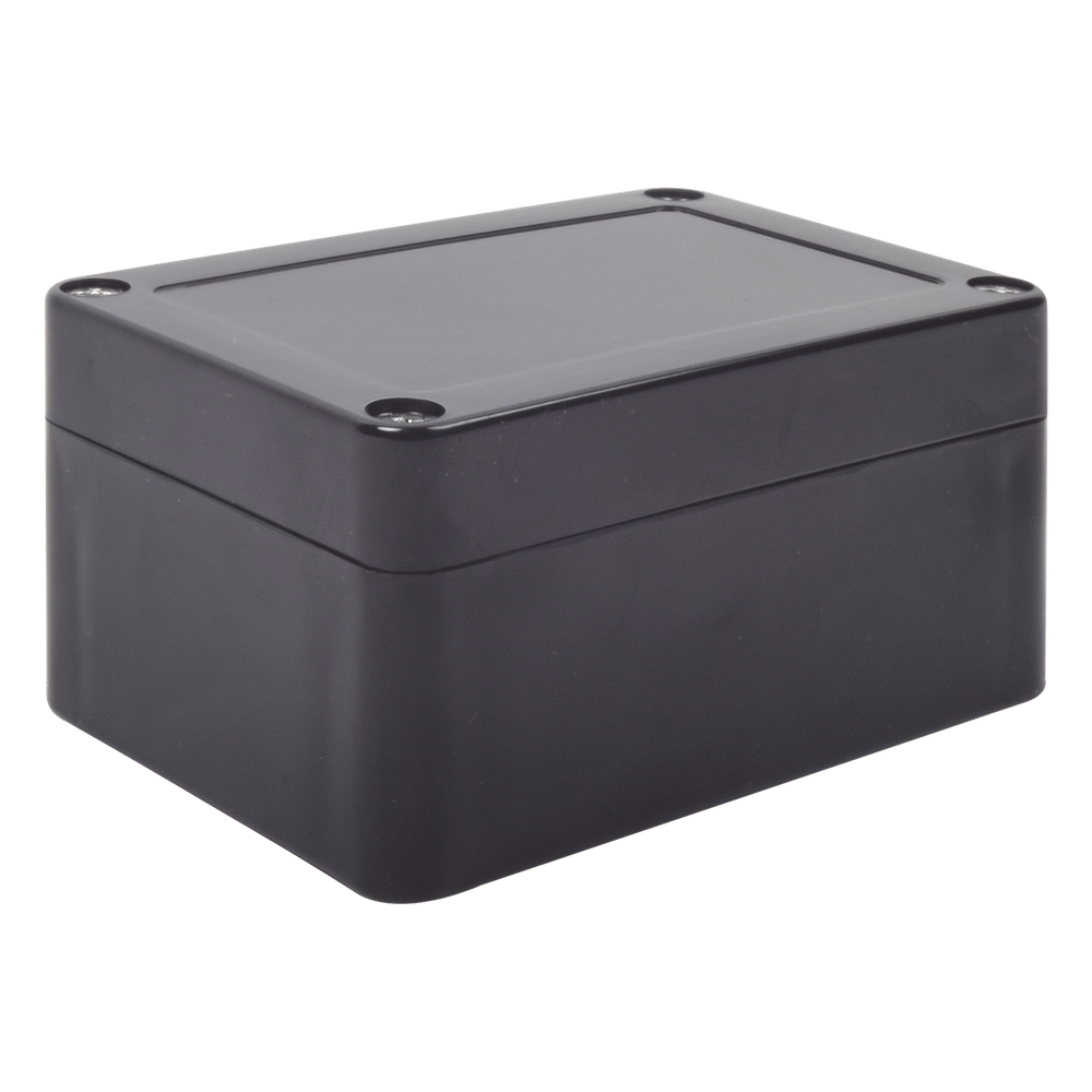 Gabinete Plástico Negro para Exterior (IP65) de 100 x 68 x 50 mm Cierre por Tornillos.
