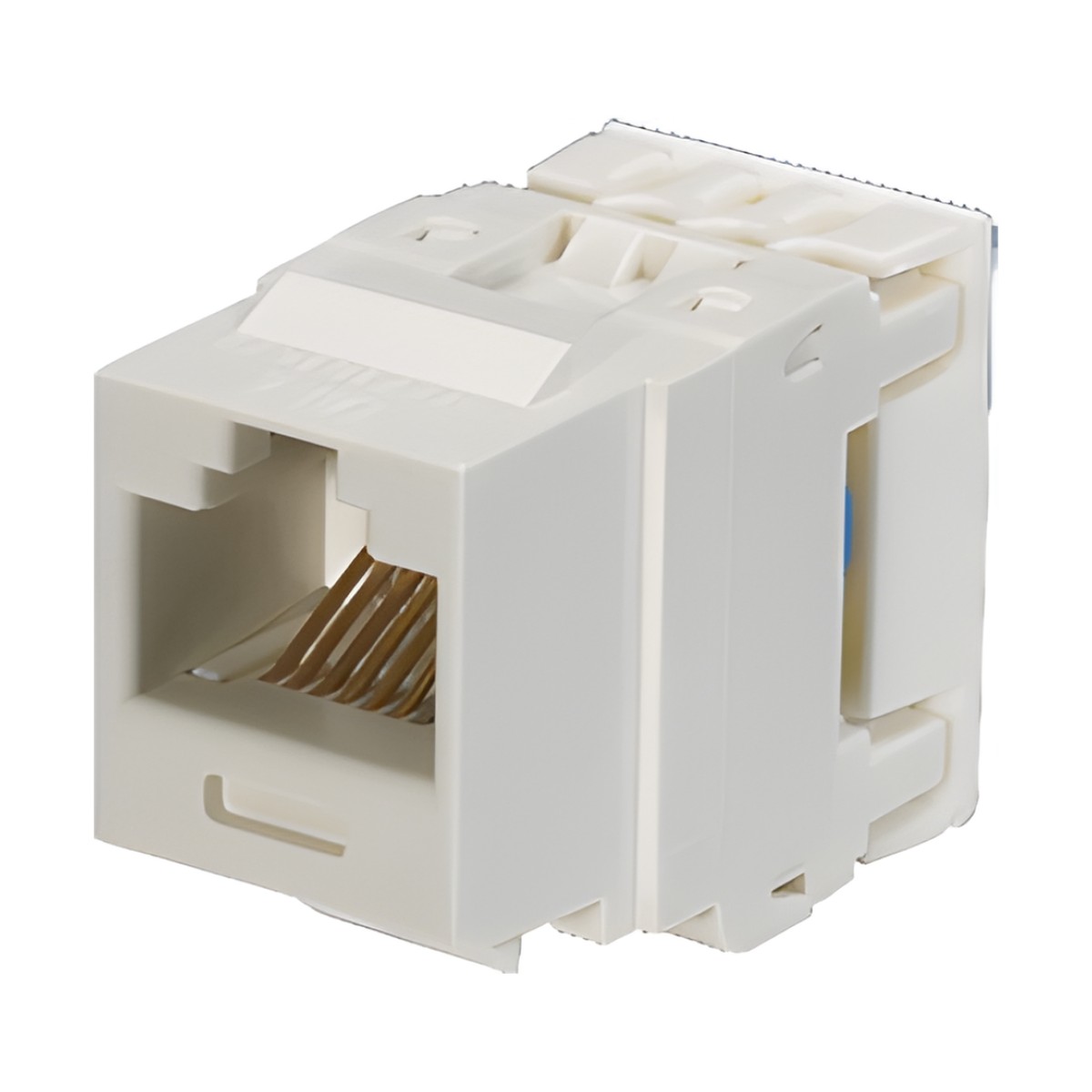 Conector Jack Estilo 110 (de Impacto), Tipo Keystone, Categoría 6, de 8 Posiciones y 8 Cables, Color Blanco