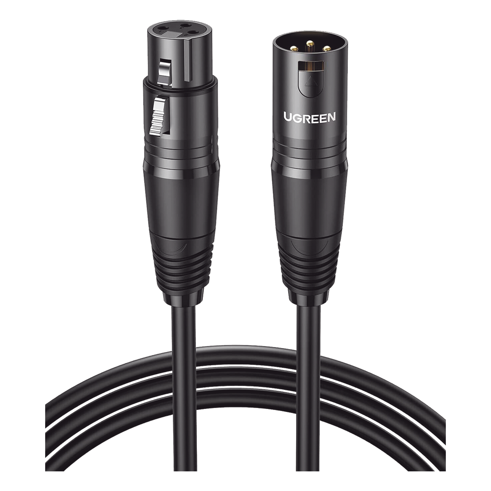 Cable para Micrófono XLR Tipo Canon Macho a Hembra / 10 Metros / Plug & Play / Antiinterferencias / Triple Blindaje / Alta Calidad / Color Negro