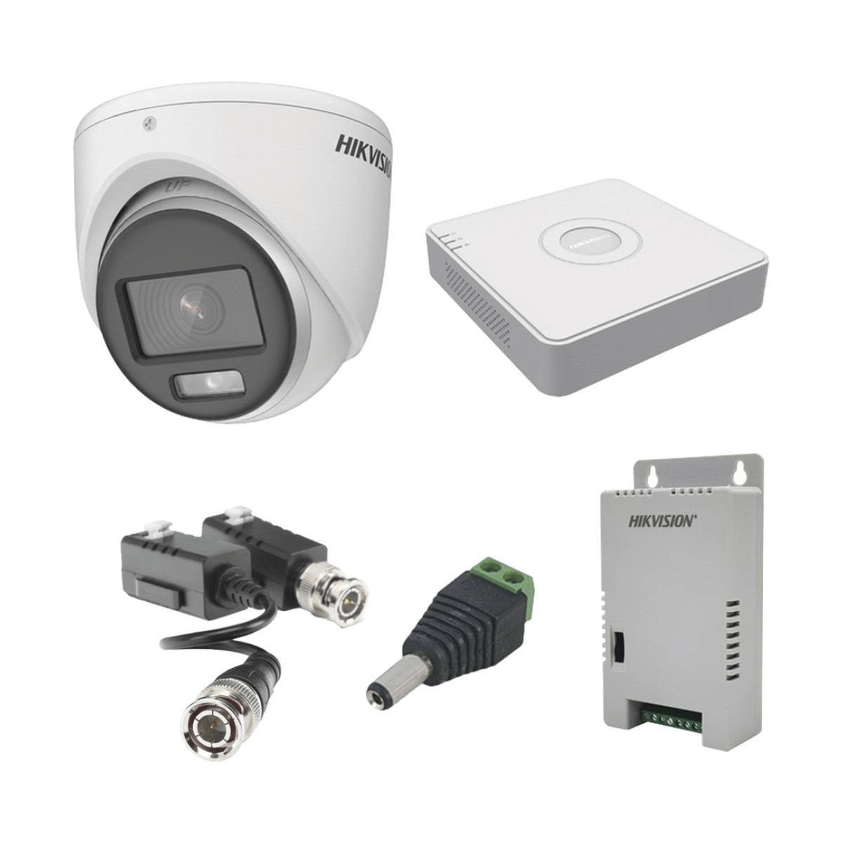 KIT COLORVU TURBOHD 1080pLite / DVR 4 Canales / 4 Cámaras Eyeball (exterior) / Transceptores / Conectores / Fuente de Poder Profesional