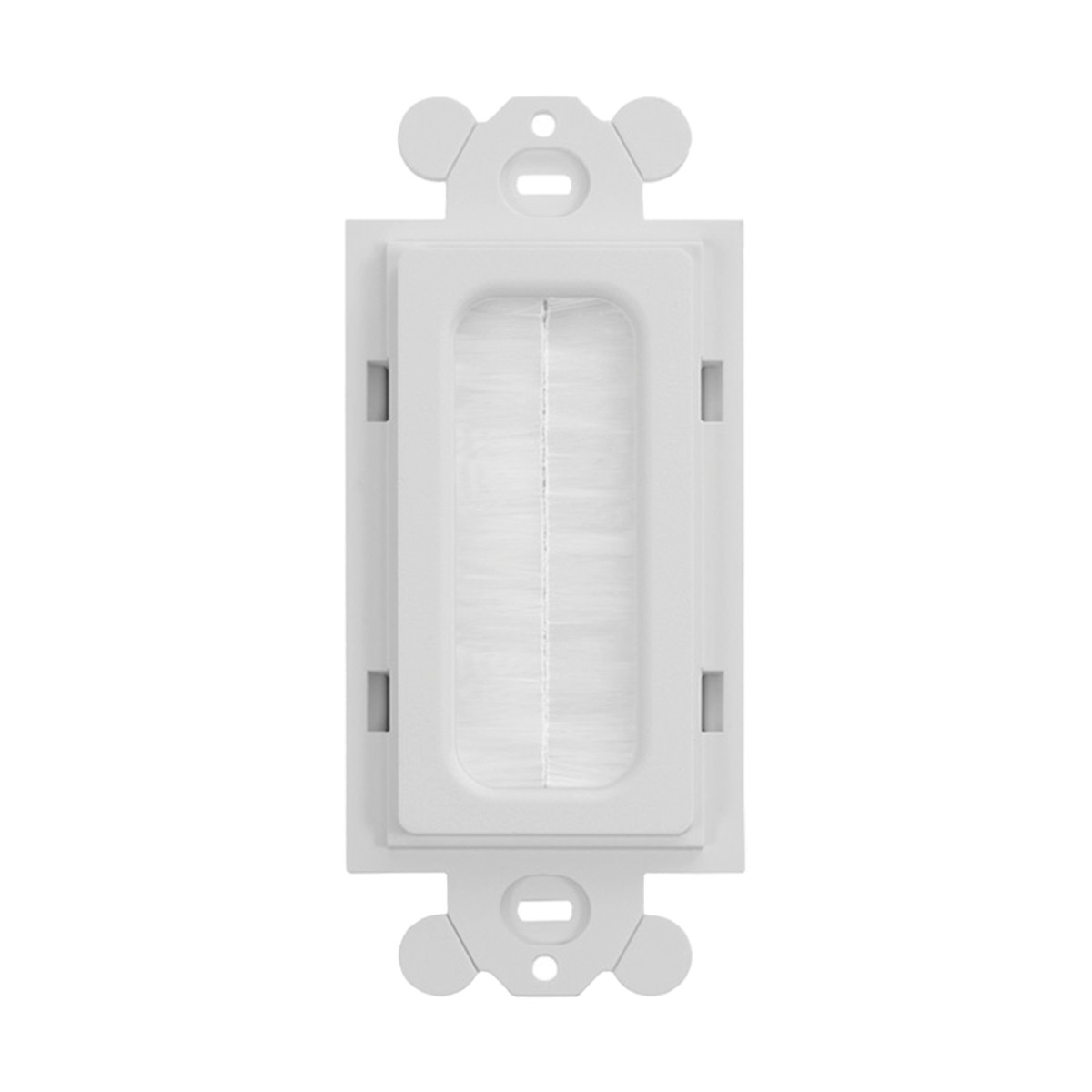 Placa de Pared Pasacables Tipo Cepillo, Estándar GFCI, Material ABS, Color Blanco