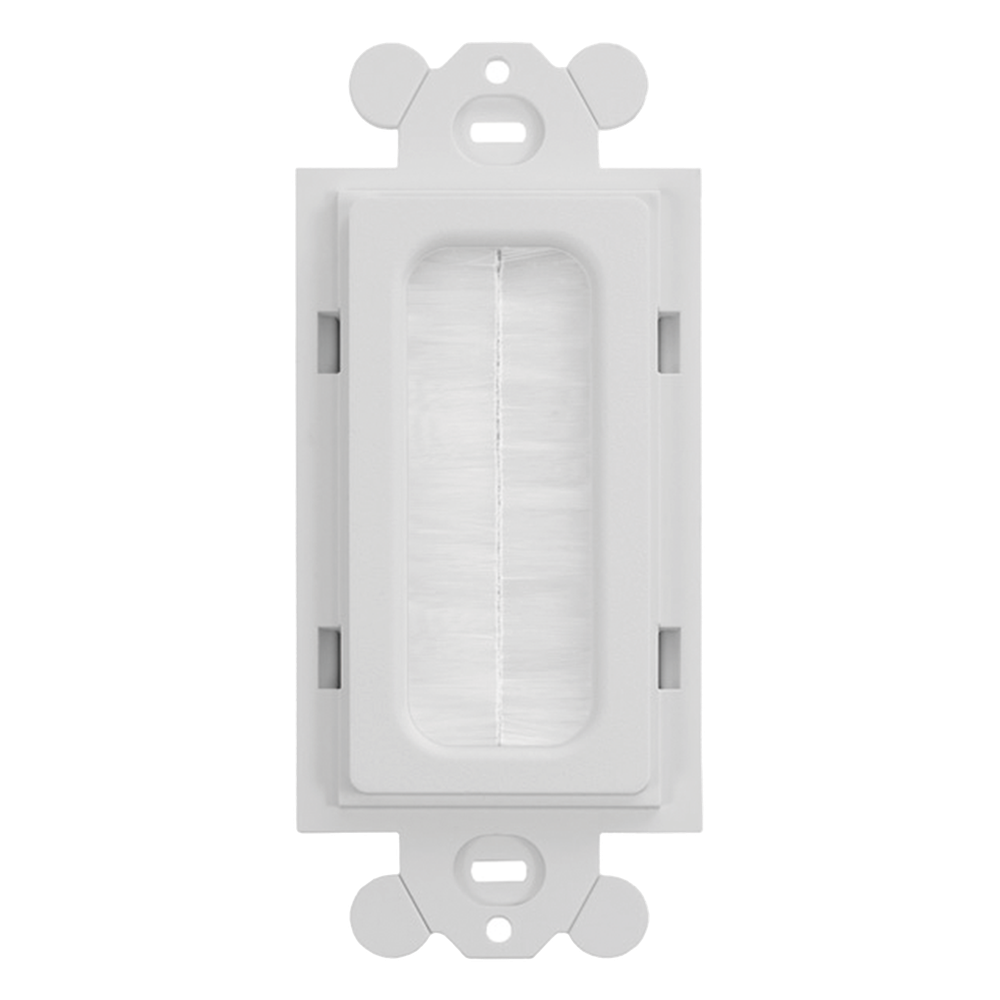 Placa de Pared Pasacables Tipo Cepillo, Estándar GFCI, Material ABS, Color Blanco