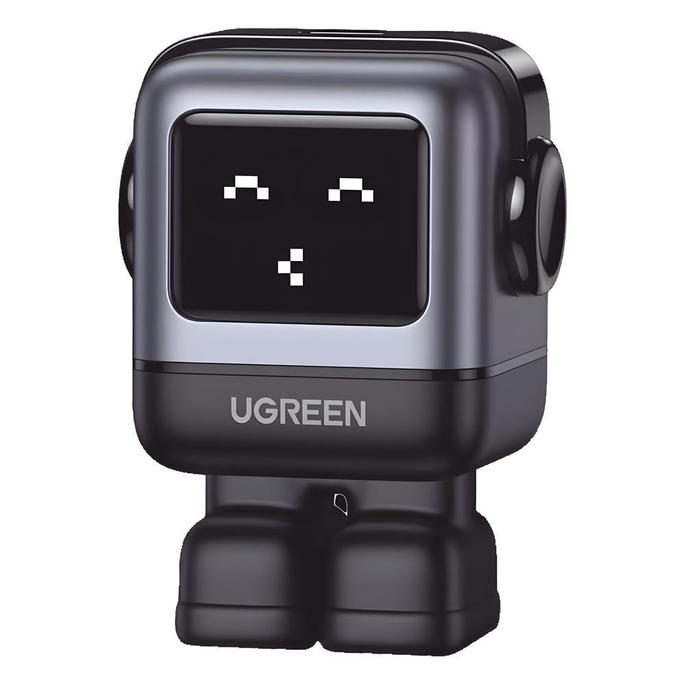Cargador Mini GaNRobot 30W serie UNO | 1 USB-C de Carga Rápida | Tecnología GaN II | Multiprotocolo PD/QC/SCP/FCA | Carga Inteligente | Pantalla LED | Zapato Magnético Extraíble | Thermal Guard | Color Negro.
